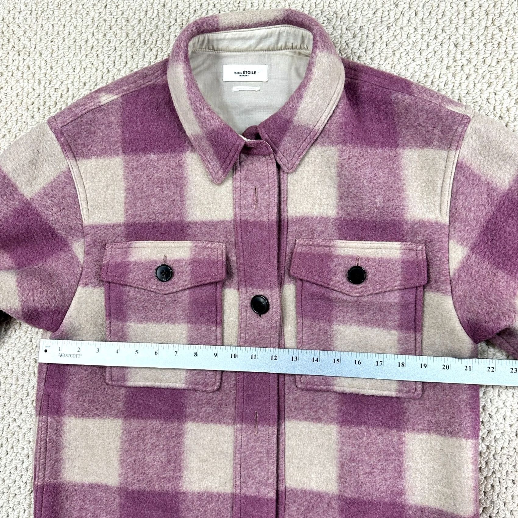 Isabel Marant Isabel Marant Etoile Womens Jacket Harveli Plaid Wool Blend XS Multicolor Rosewood Designer Size XS / US 0-2 / IT 36-38 - 7 Thumbnail