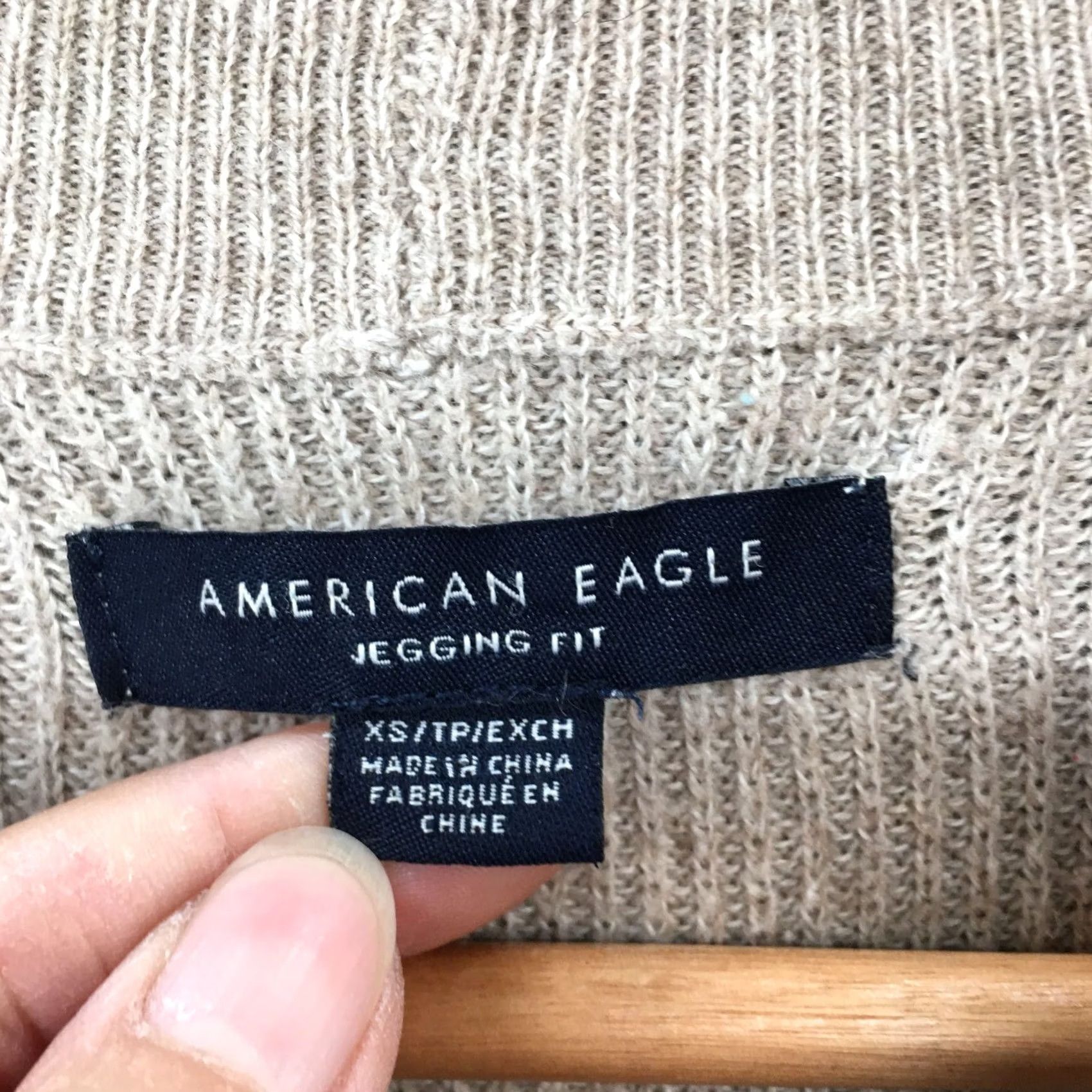 American Eagle Outfitters American Eagle Outfitters Pullover Sweater Women XS Beige Striped Crew Neck Long Sleeve Knit Slouchy Dolman Sleeve Cardigan? Size XS / US 0-2 / IT 36-38 - 6 Thumbnail
