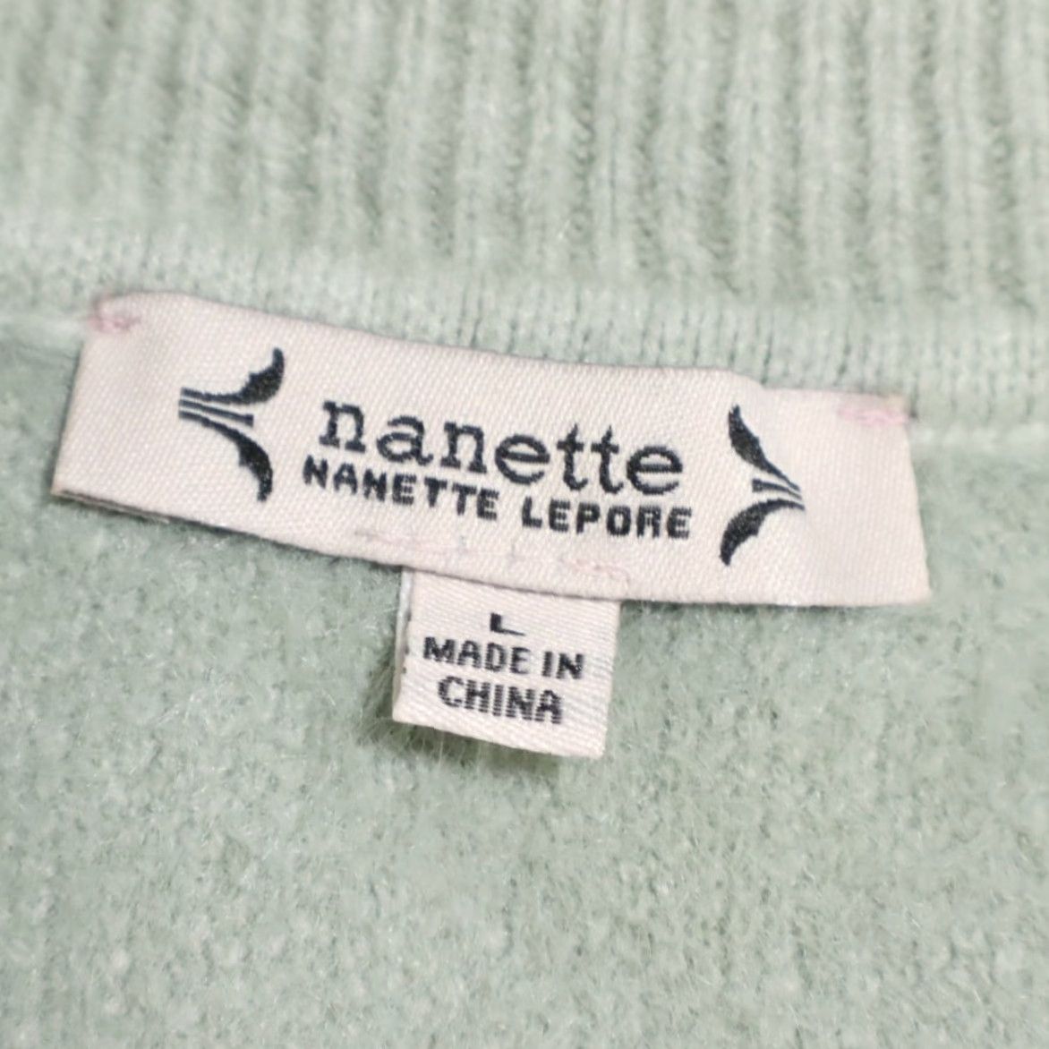 Nanette Lepore Nanette Lepore Cozy Flower Carm Crewneck Solid Long Sleeve Sage Women's L Sweater Shirt Size L / US 10 / IT 46 - 5 Thumbnail