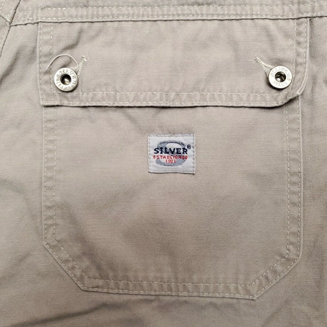 Silver Jeans Co. Silver Jeans Shorts Womens 29 Cargo Pocket 100% Cotton Canvas Beige Exterior Casual Outdoor Jeans Shorts Womens 29 Mens? Size 29" - 6 Thumbnail