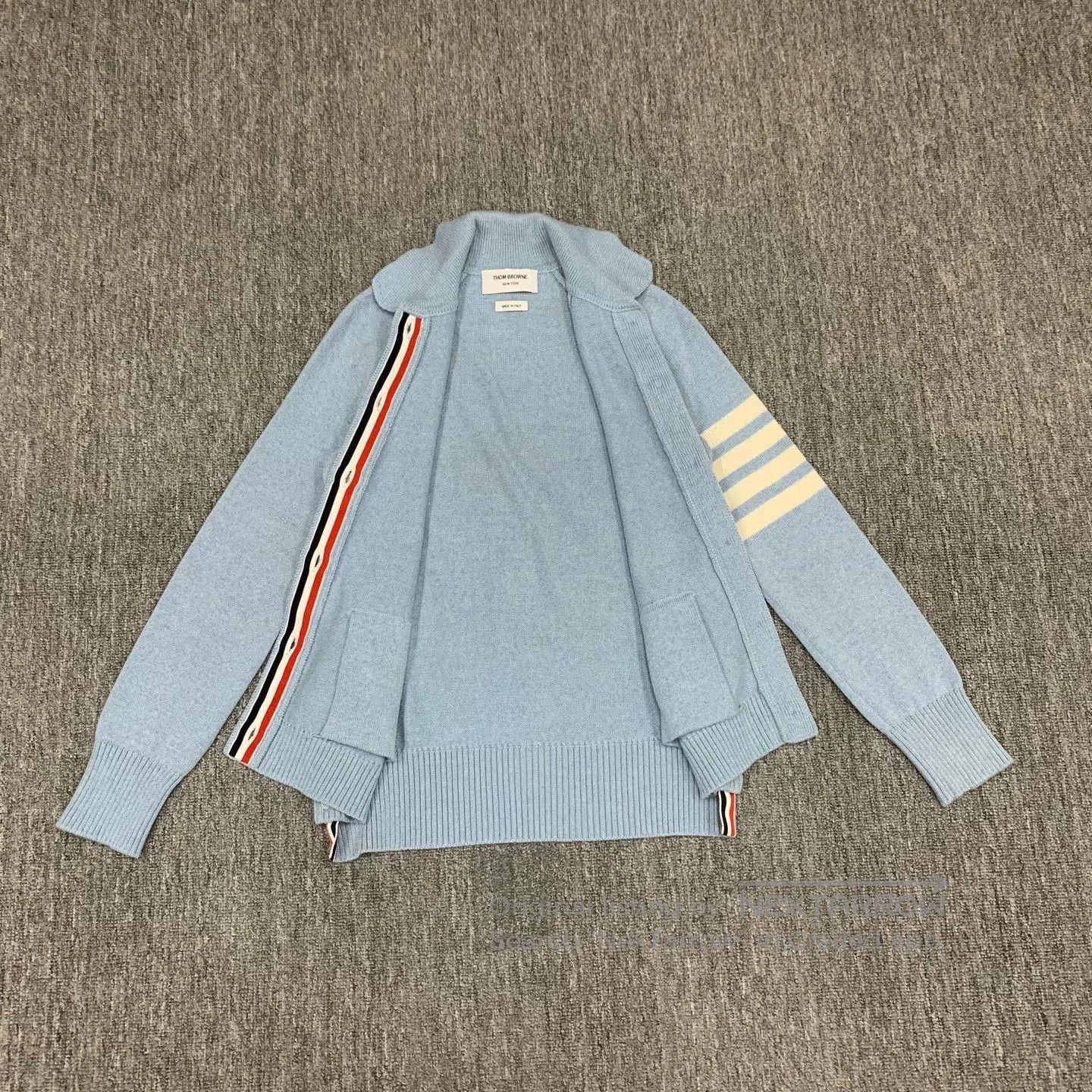 Thom Browne thom browne light blue wool cardigan jacket. Size US S / EU 44-46 / 1 - 8 Thumbnail
