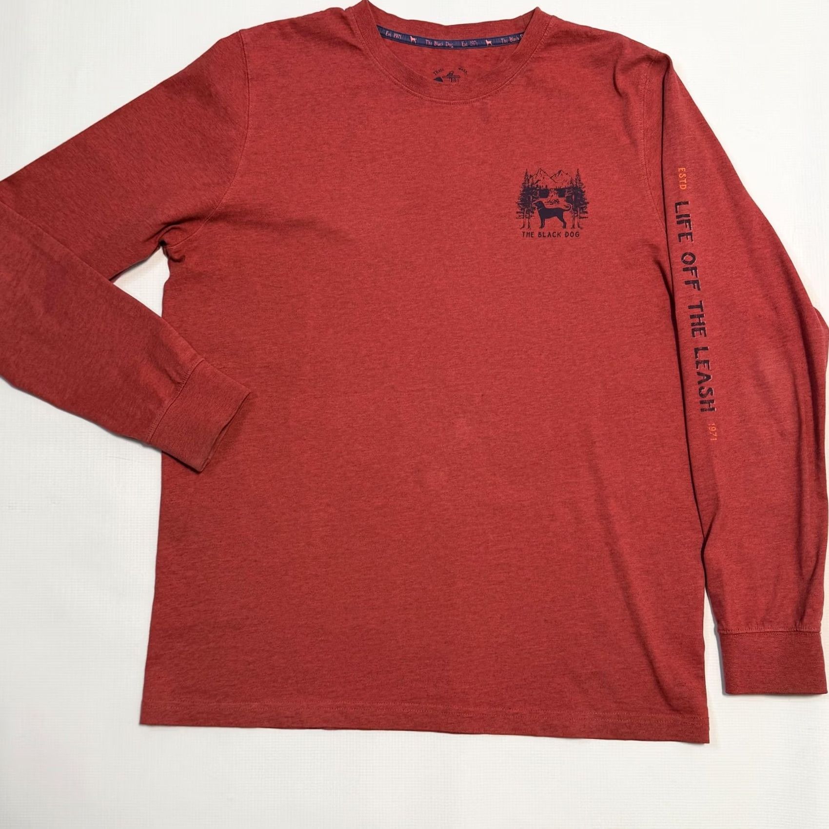 Alife The Black Dog Shirt Mens Long Sleeve Red Crew Neck Graphic Print Life Off The Leash Size US M / EU 48-50 / 2 - 2 Thumbnail