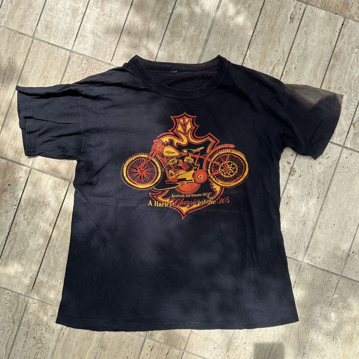 Harley Davidson × Vintage Vintage Harley Davidson Motorcycle T-Shirt Size US L / EU 52-54 / 3 - 1 Thumbnail