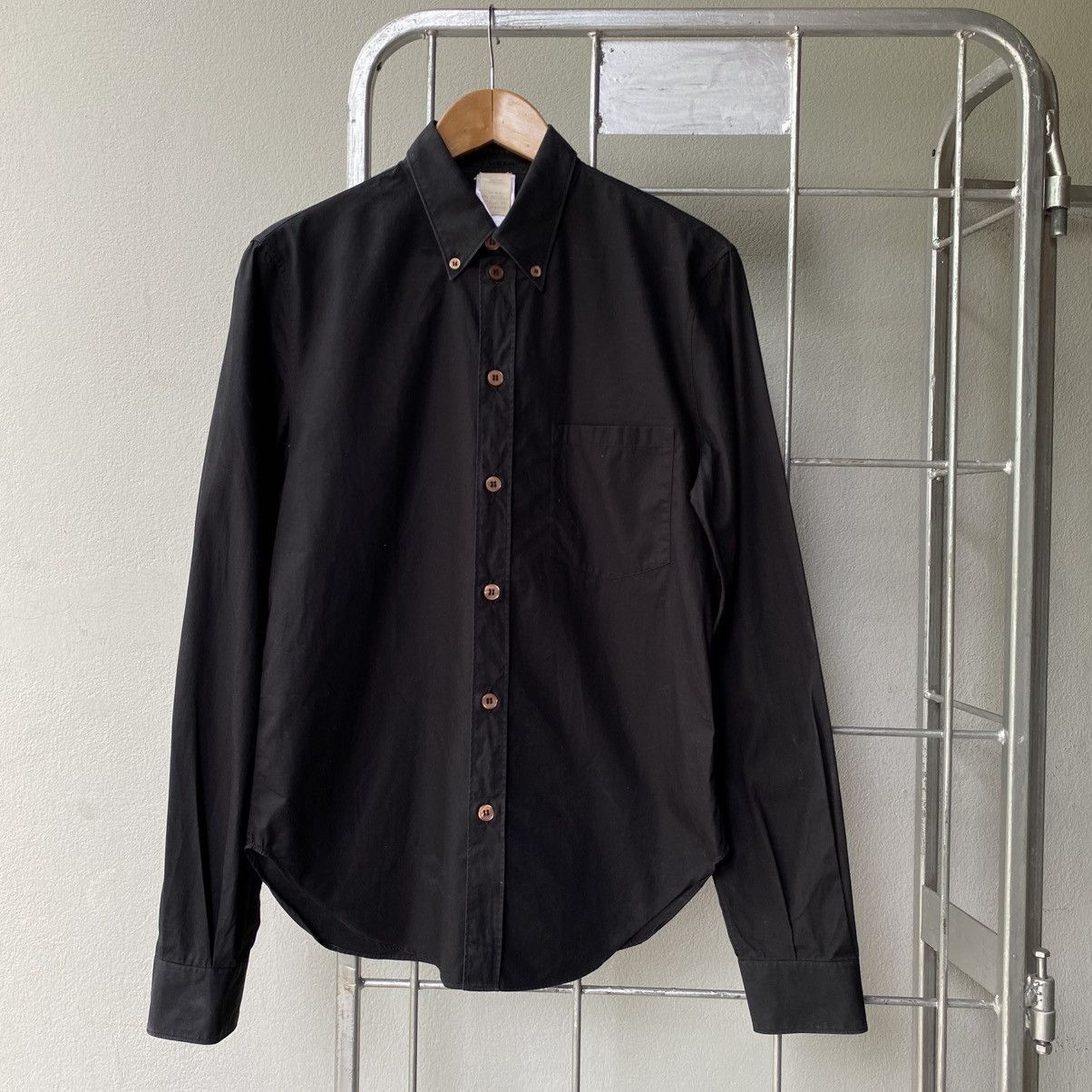 Helmut Lang HELMUT LANG Smart Black Button-Up with Brown Accents Size US XS / EU 42 / 0 - 1 Thumbnail