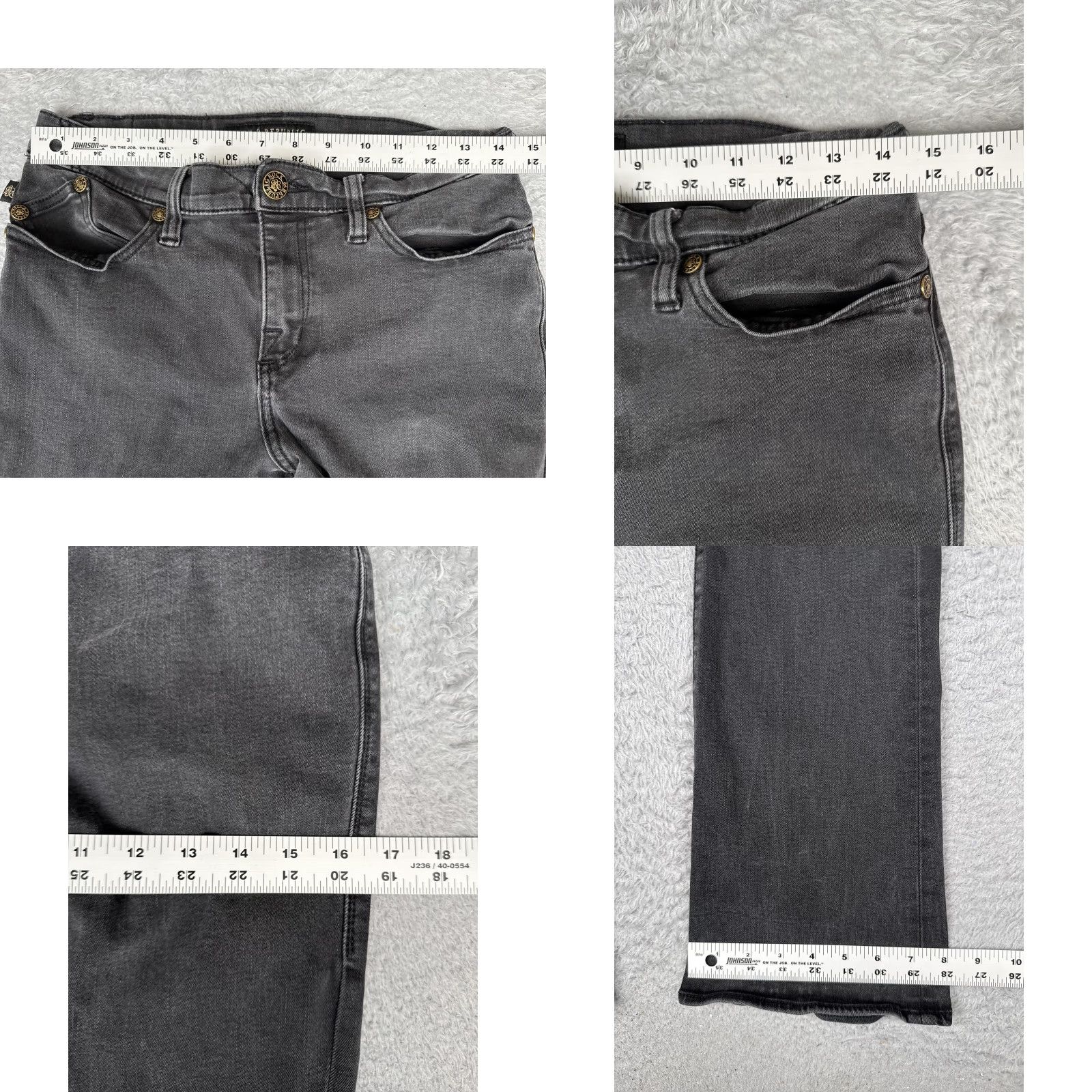 Vintage Rock & Republic Kendra Curvy Bootcut Jeans Womens 10 Gray Charcoal Wash 30x31 Denim Jeans Rock & Republic Kasandra Womens Size 32" / US 10 / IT 46 - 9 Thumbnail