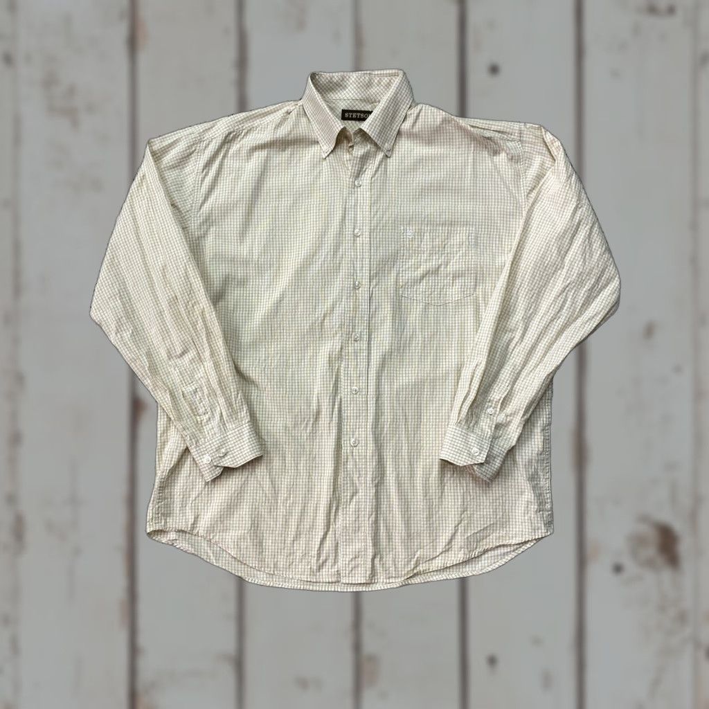 Stetson Stetson Shirt Mens XL Yellow Check Western Pearl Snap Long Sleeve Shirt Size US XL / EU 56 / 4 - 1 Thumbnail