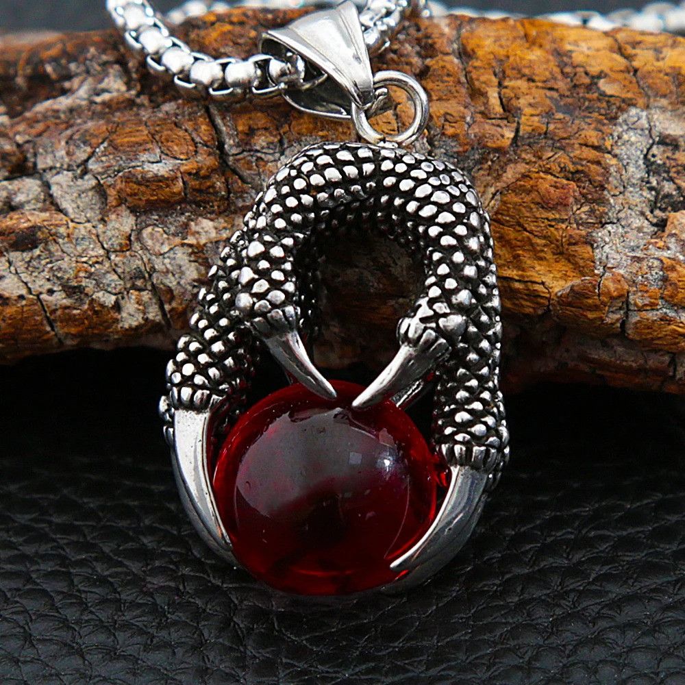 Other Gothic Men Stainless Steel Dragon Claw Pendant Necklace Size ONE SIZE - 2 Thumbnail
