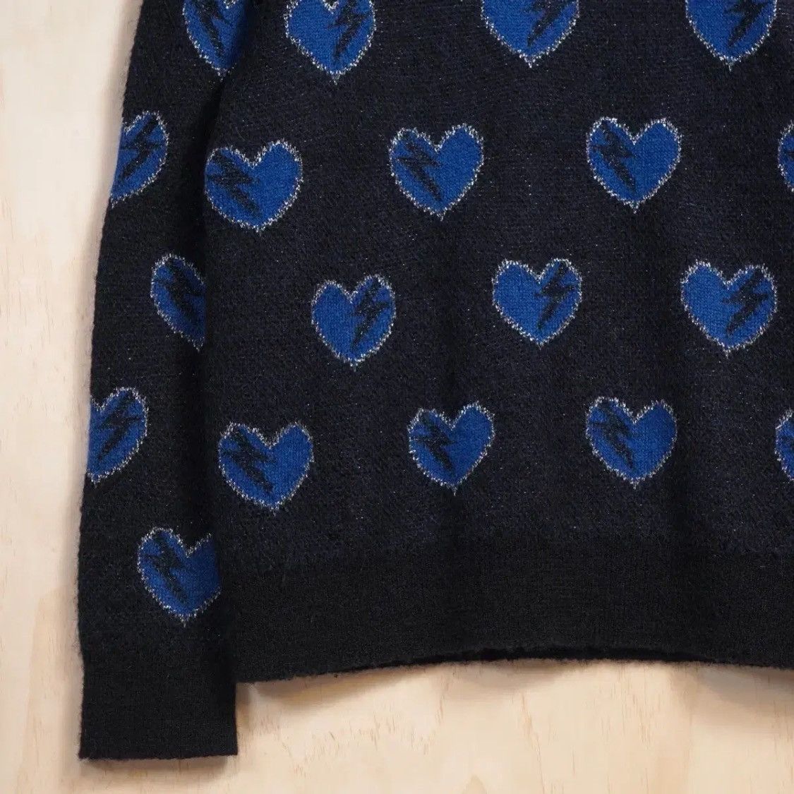Saint Laurent Paris Saint Laurent Hedi Slimane Heart Lightening Knit Sweater Size US L / EU 52-54 / 3 - 5 Thumbnail
