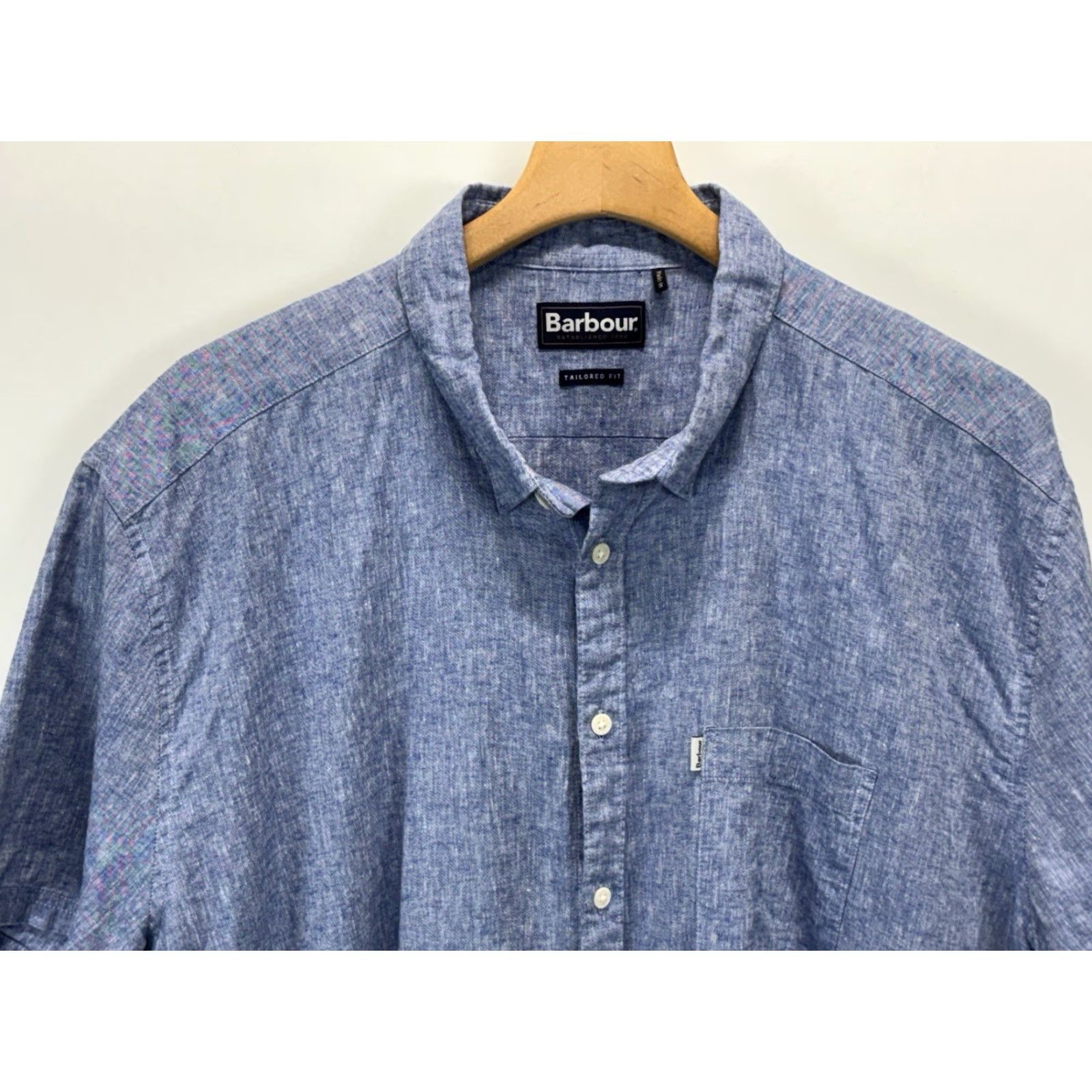 Barbour Barbour Shirt XL Men Button-Down Linen Blend Blue White Stripe Coastal Mens Size US XL / EU 56 / 4 - 2 Thumbnail