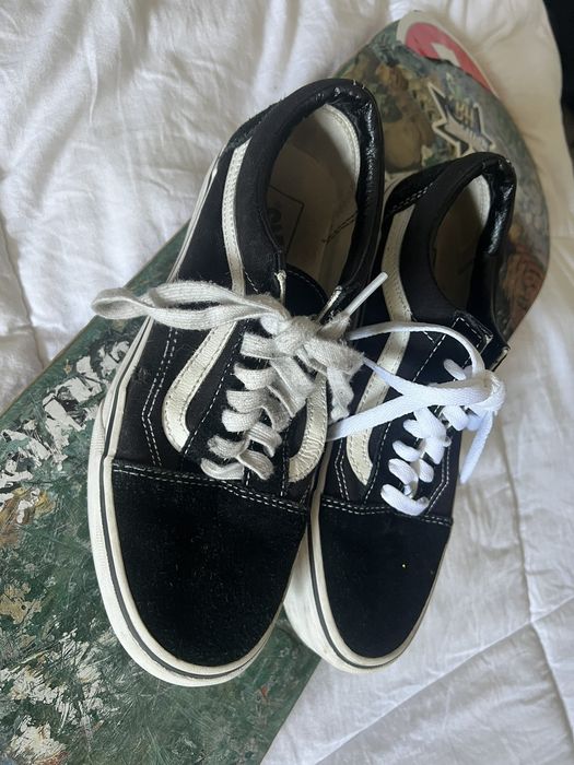 Vans gently used platform old skool blk wht vans Grailed