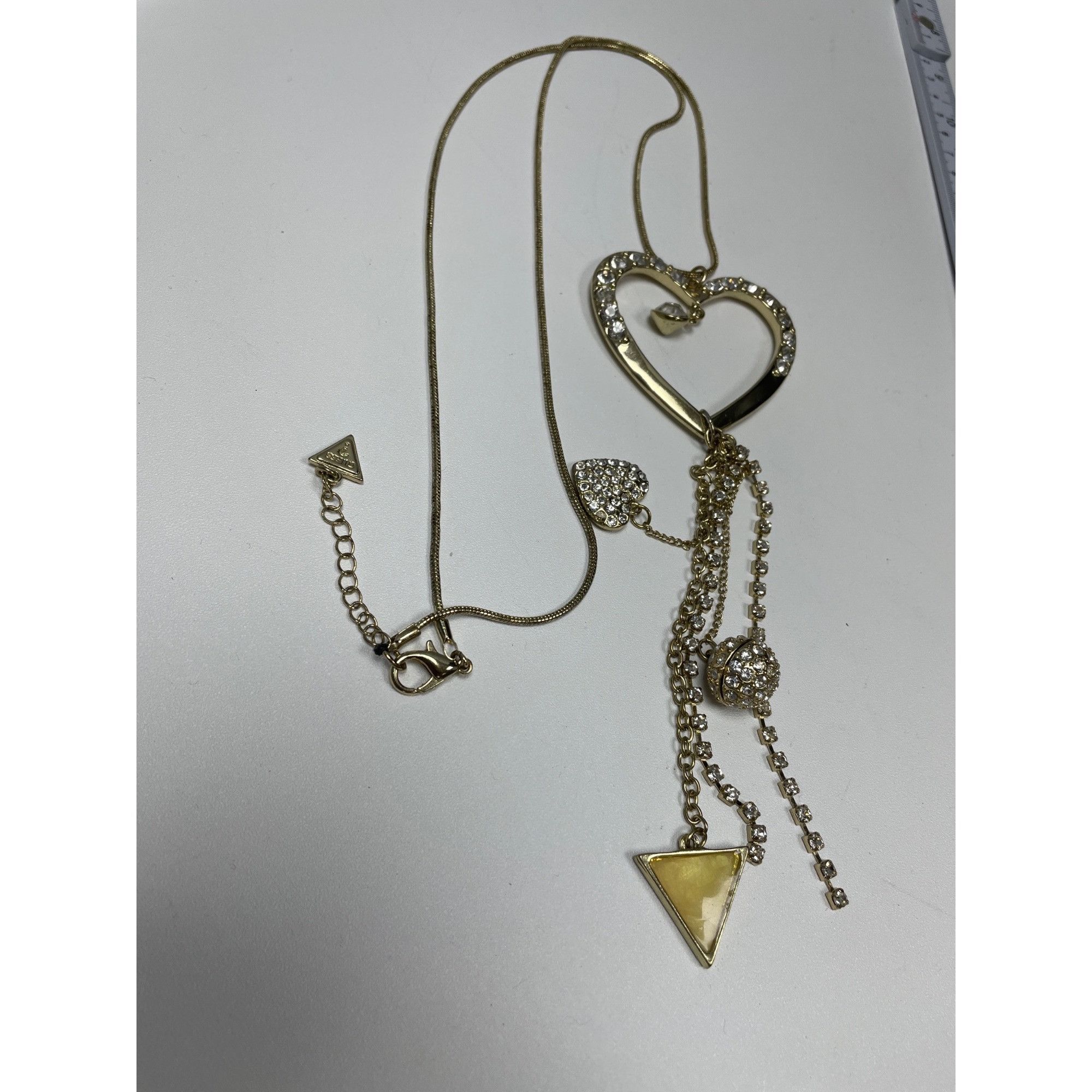 Guess Guess wms gold plated faux diamonds 20" charmed necklace SKU Size ONE SIZE - 10 Thumbnail