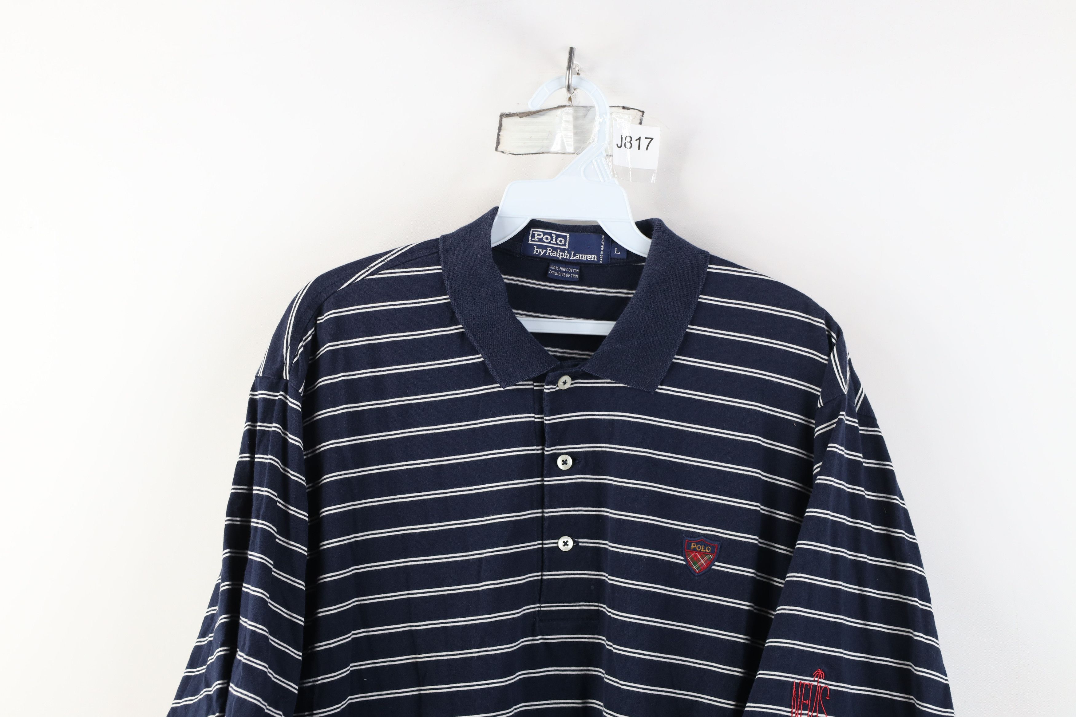 Ralph Lauren Vintage 90s Ralph Lauren Nevis Island Striped Golf Polo Size US L / EU 52-54 / 3 - 2 Thumbnail