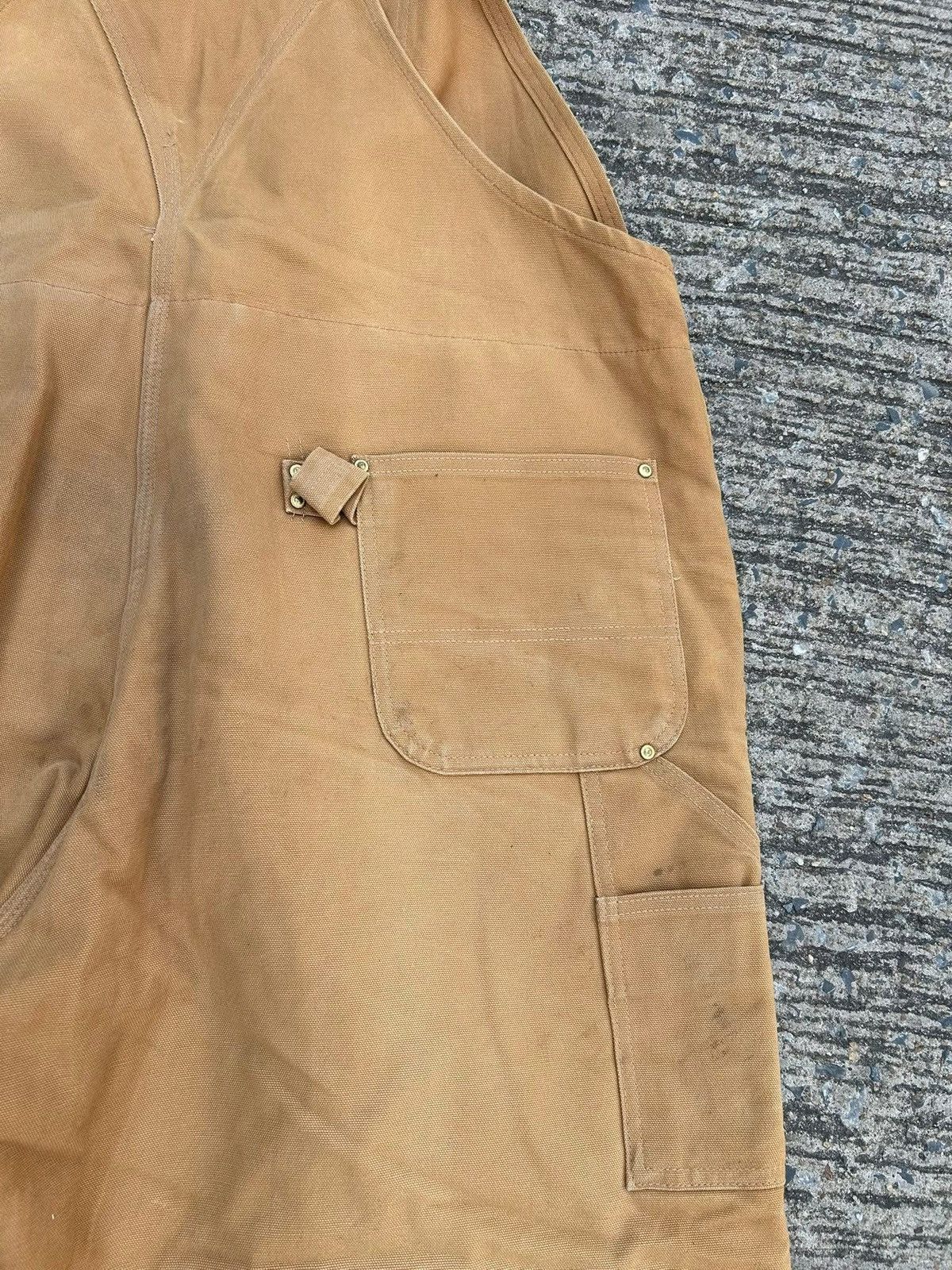 Carhartt Vintage 90s Carhartt Tan Distressed Double Knee Overall48x30 Size US 44 / EU 60 - 10 Thumbnail