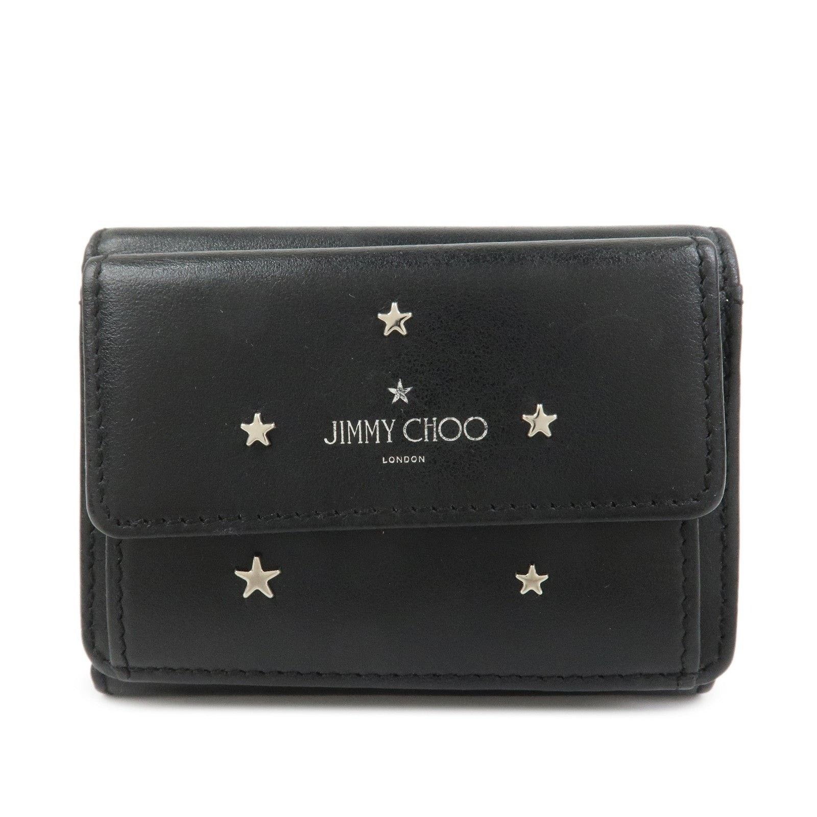 Jimmy Choo Jimmy Choo Studs Leather Tri-Fold Compact Wallet Black Size ONE SIZE - 1 Thumbnail