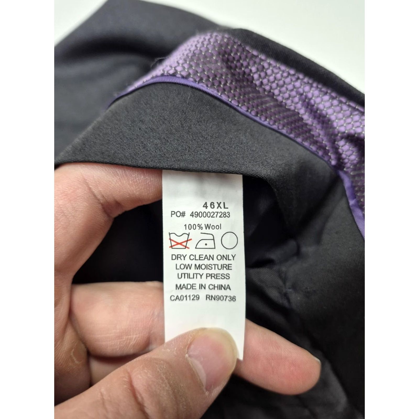 Tallia Tallia Wool Suit Pants Mens 46x38 Gray Charcoal Flat Front Dress NWT Size 46R - 4 Thumbnail
