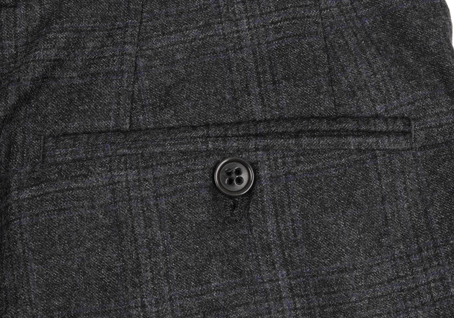 Armani Collezioni Wool Glen Check Double-Hem Pants in Charcoal Navy Size US 26 / EU 42 - 11 Thumbnail