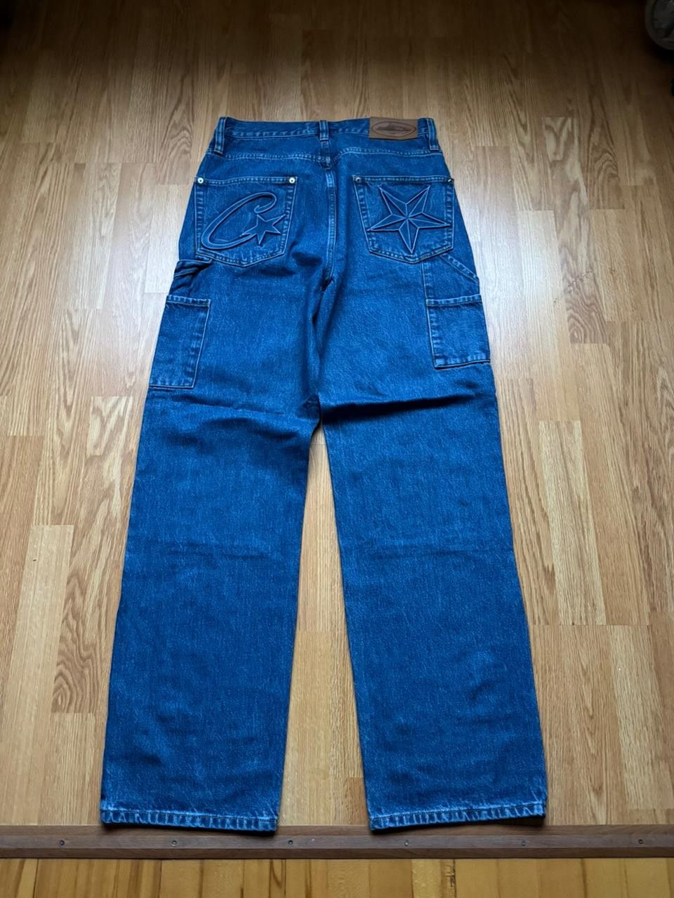 Corteiz CC28 Embossed C Star Denim Work Pant in Blue Size US 30 / EU 46 - 1 Thumbnail