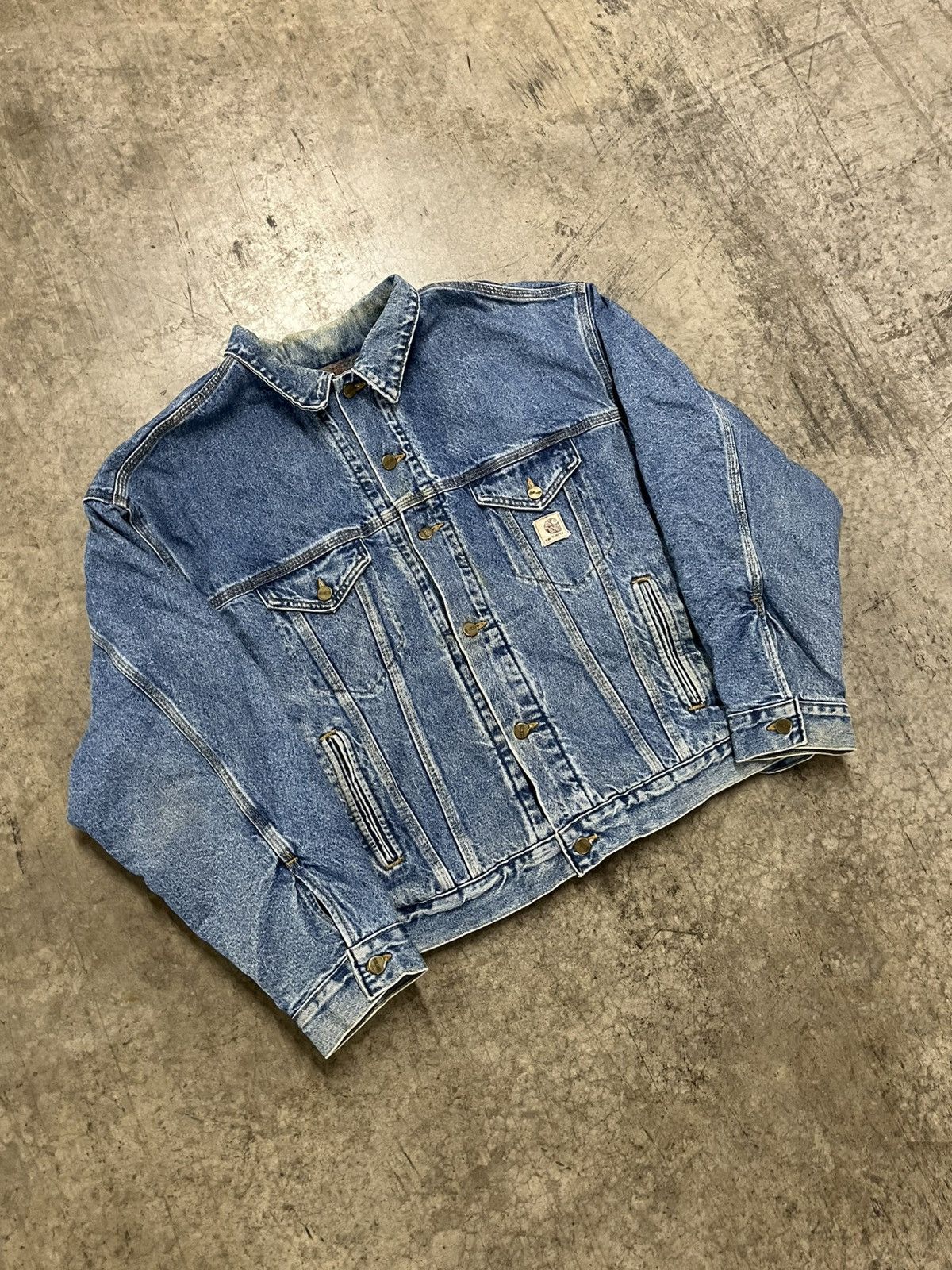 Carhartt × Vintage Carhartt denim trucker jacket blanket lined rare hype Size US XL / EU 56 / 4 - 1 Thumbnail