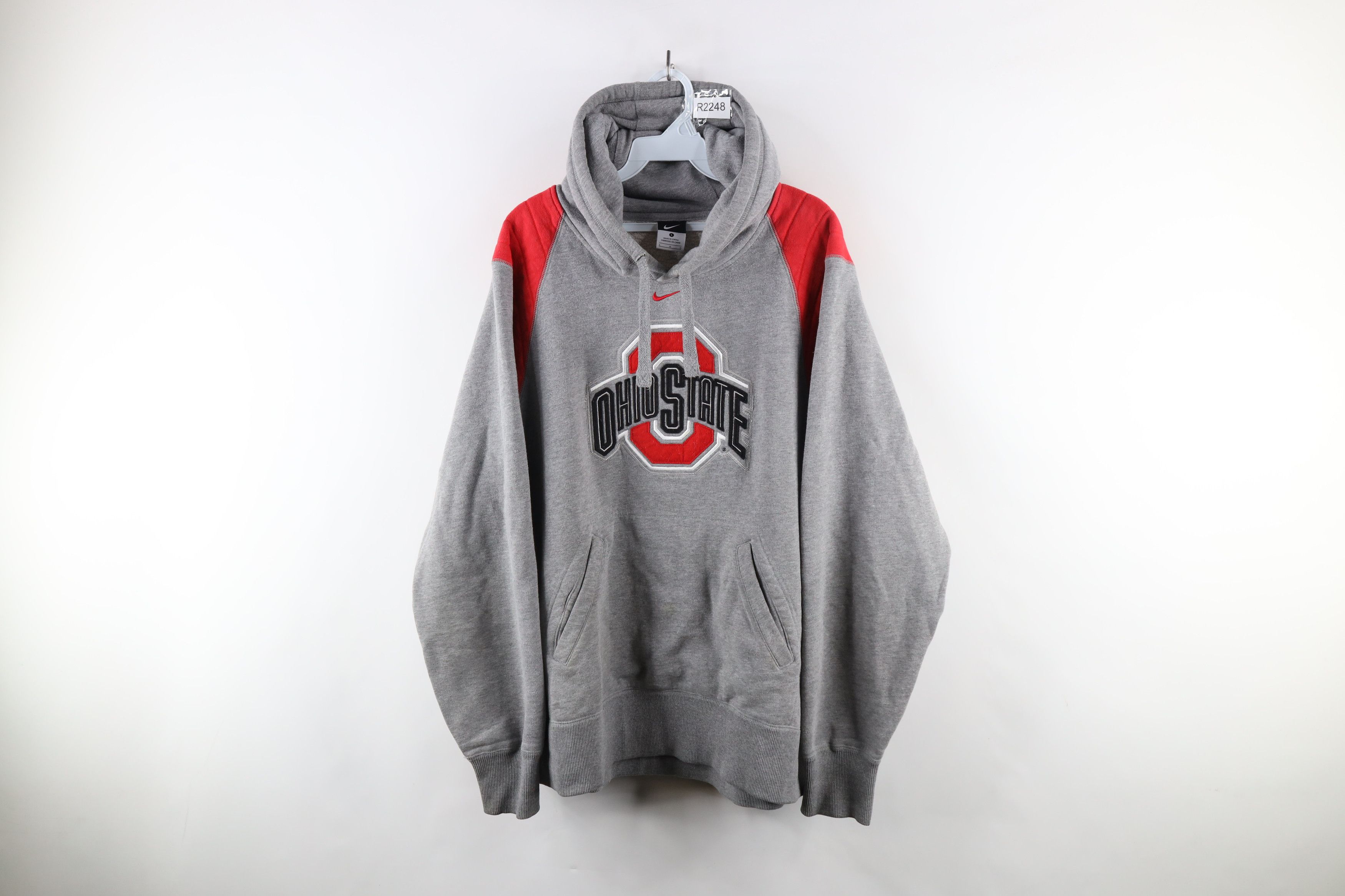Nike × Vintage Vintage Nike Center Swoosh Ohio State University Hoodie Gray Size US L / EU 52-54 / 3 - 1 Thumbnail