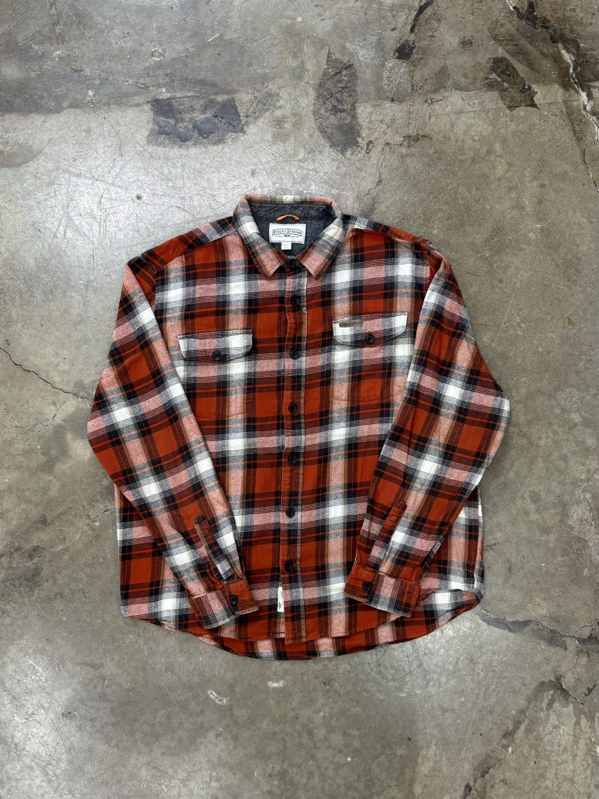 Field & Stream Field and Stream Orange Plaid Double Pocket 2XL Size US XXL / EU 58 / 5 - 2 Thumbnail