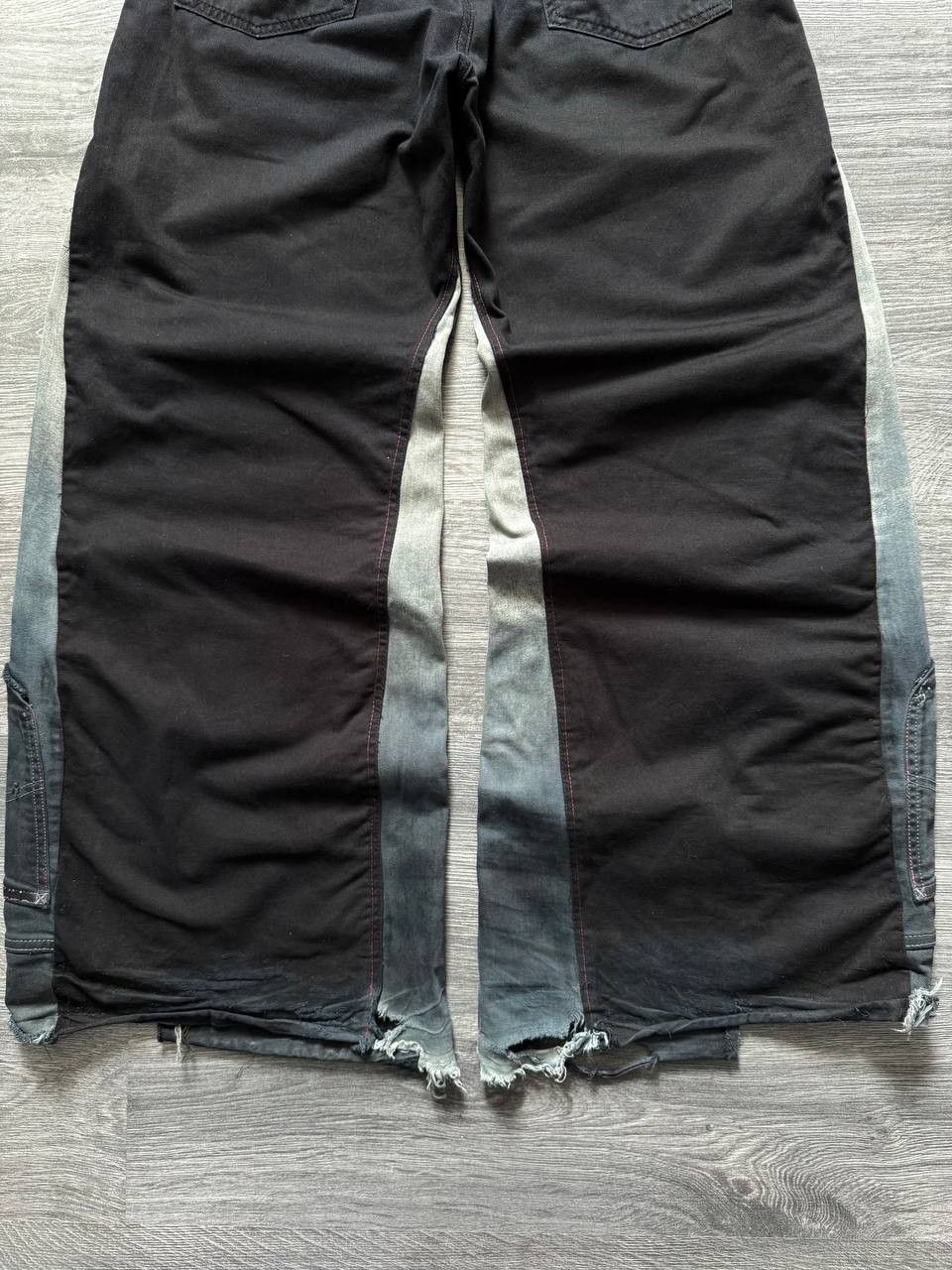 Japanese Brand Y2K Reworked Denim Jeans Spikes Panelled Distressed Wide Size US 32 / EU 48 - 7 Thumbnail