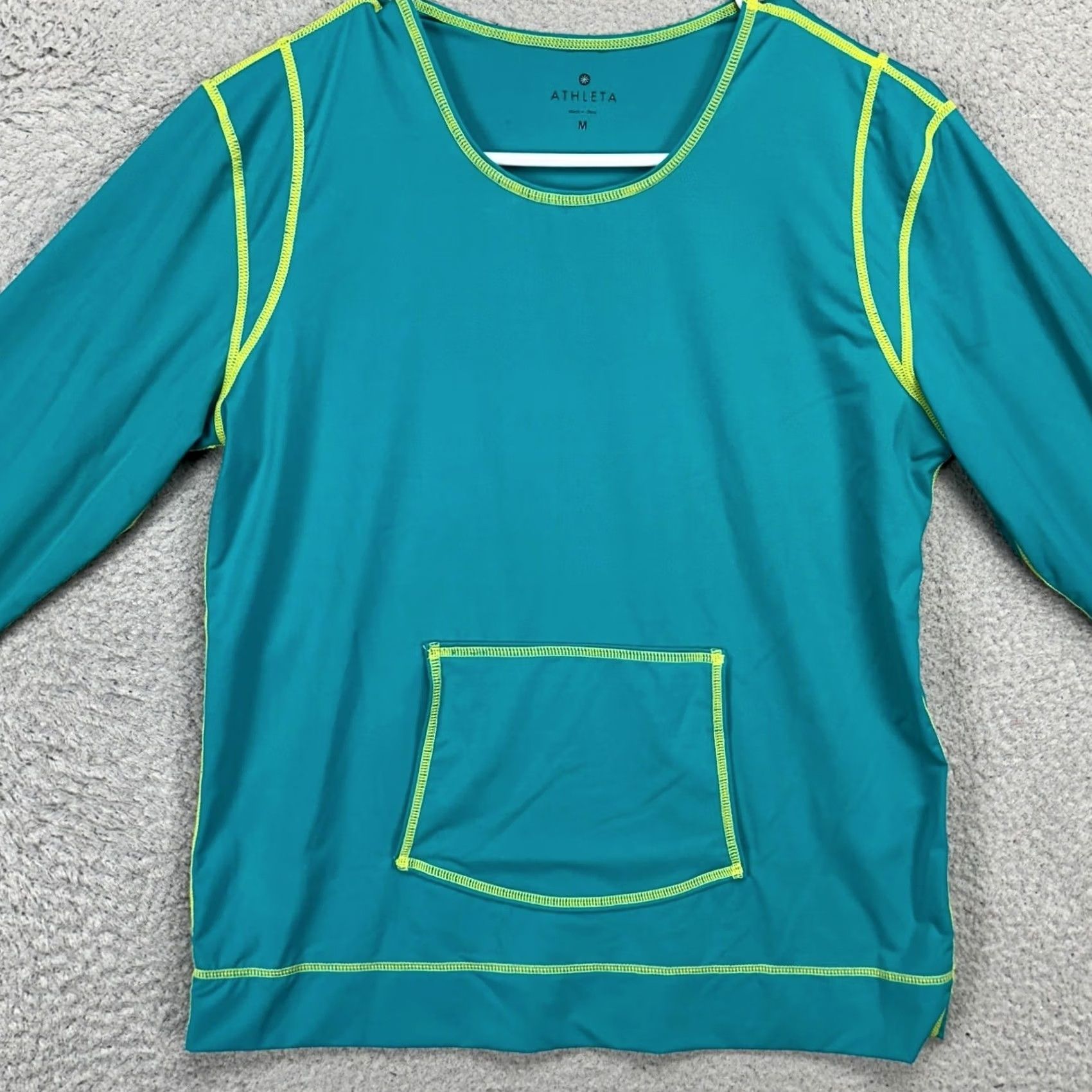 Athleta Athleta Women Sweatshirt Medium Blue Green Nylon Blend Pullover Outdoor Size M / US 6-8 / IT 42-44 - 3 Thumbnail