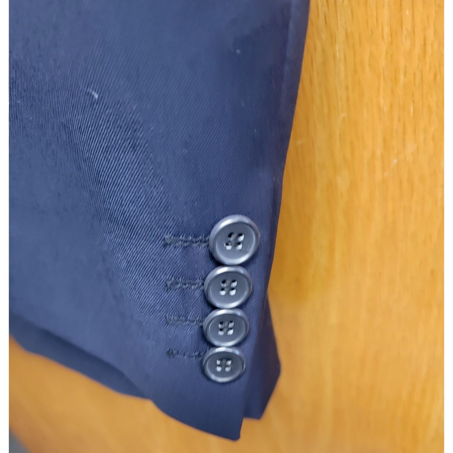 Other Mens Navy Blue Classic 2-Button Suit Polyester & Rayon Unhem Size 42R - 8 Thumbnail