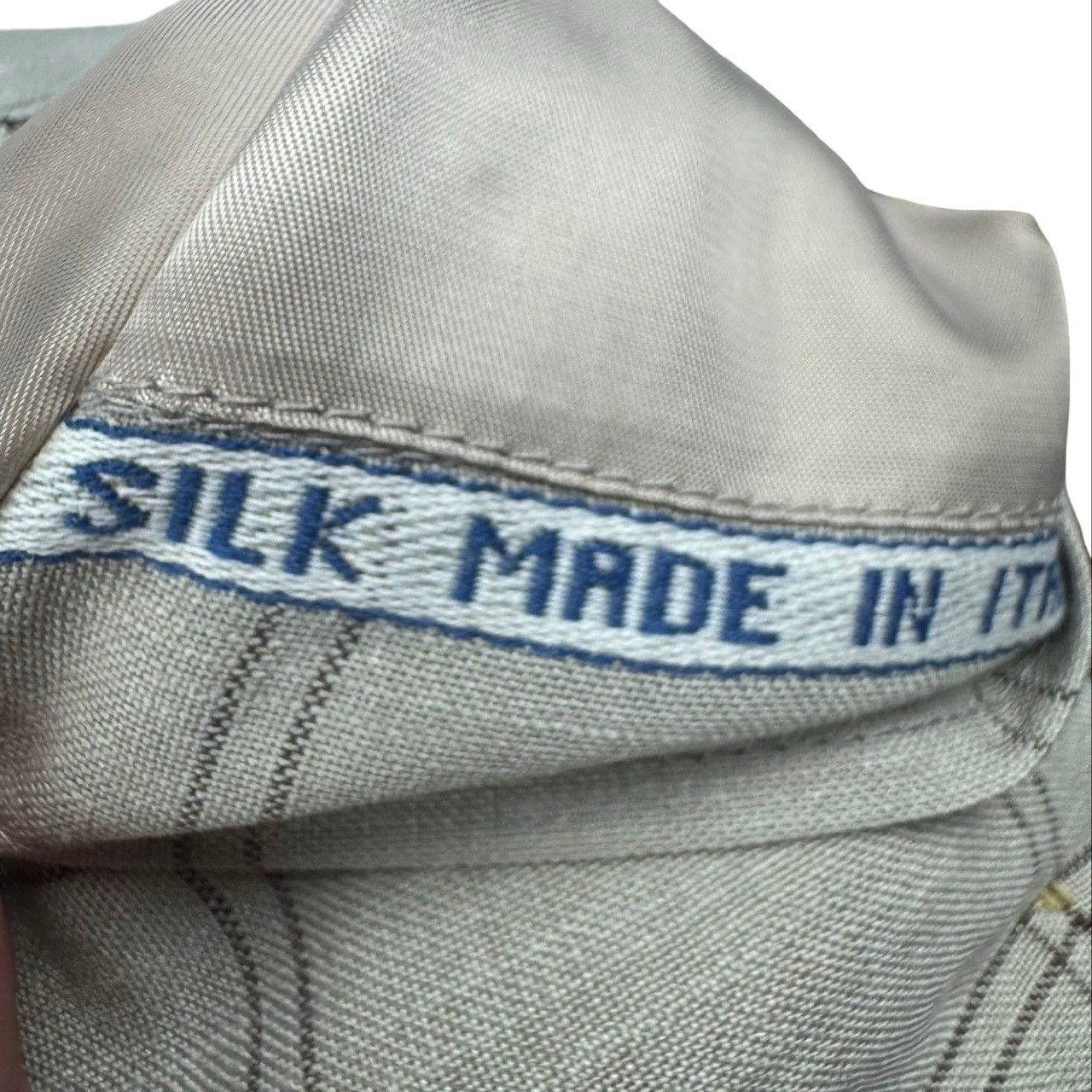 Other StudioSuits Bespoke Men's 2-Button Linen Blazer Beige Plaid Size 38L - 6 Thumbnail