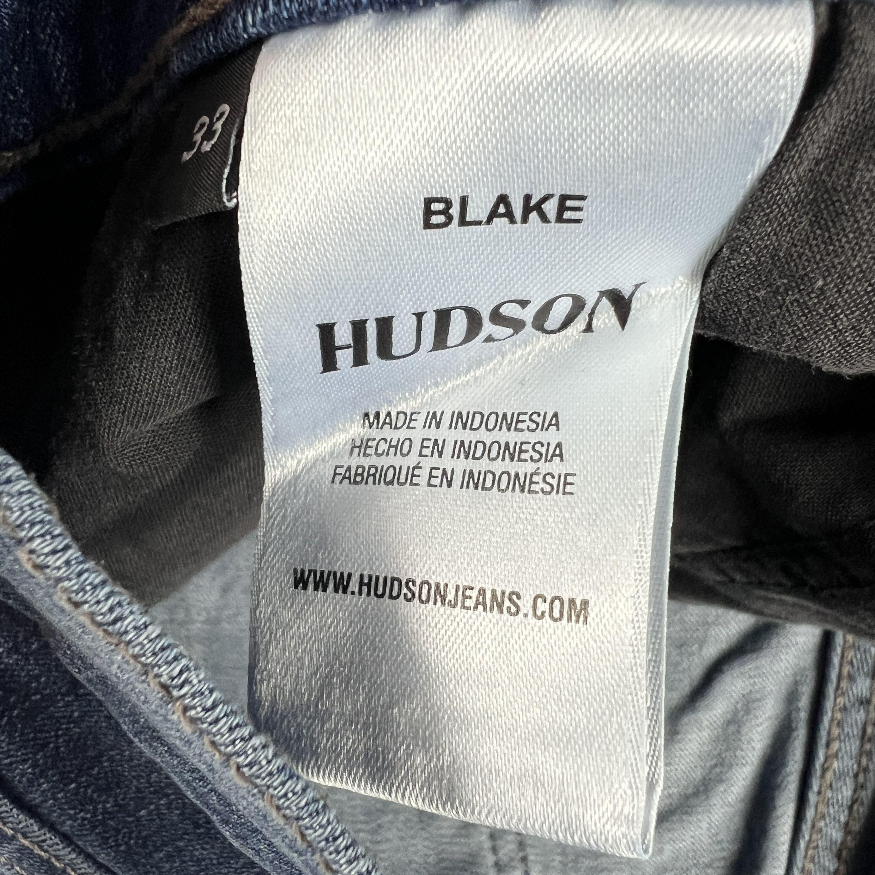 Hudson Hudson Jeans Blake Slim Straight Blue Stretch Denim Size US 35 - 9 Thumbnail