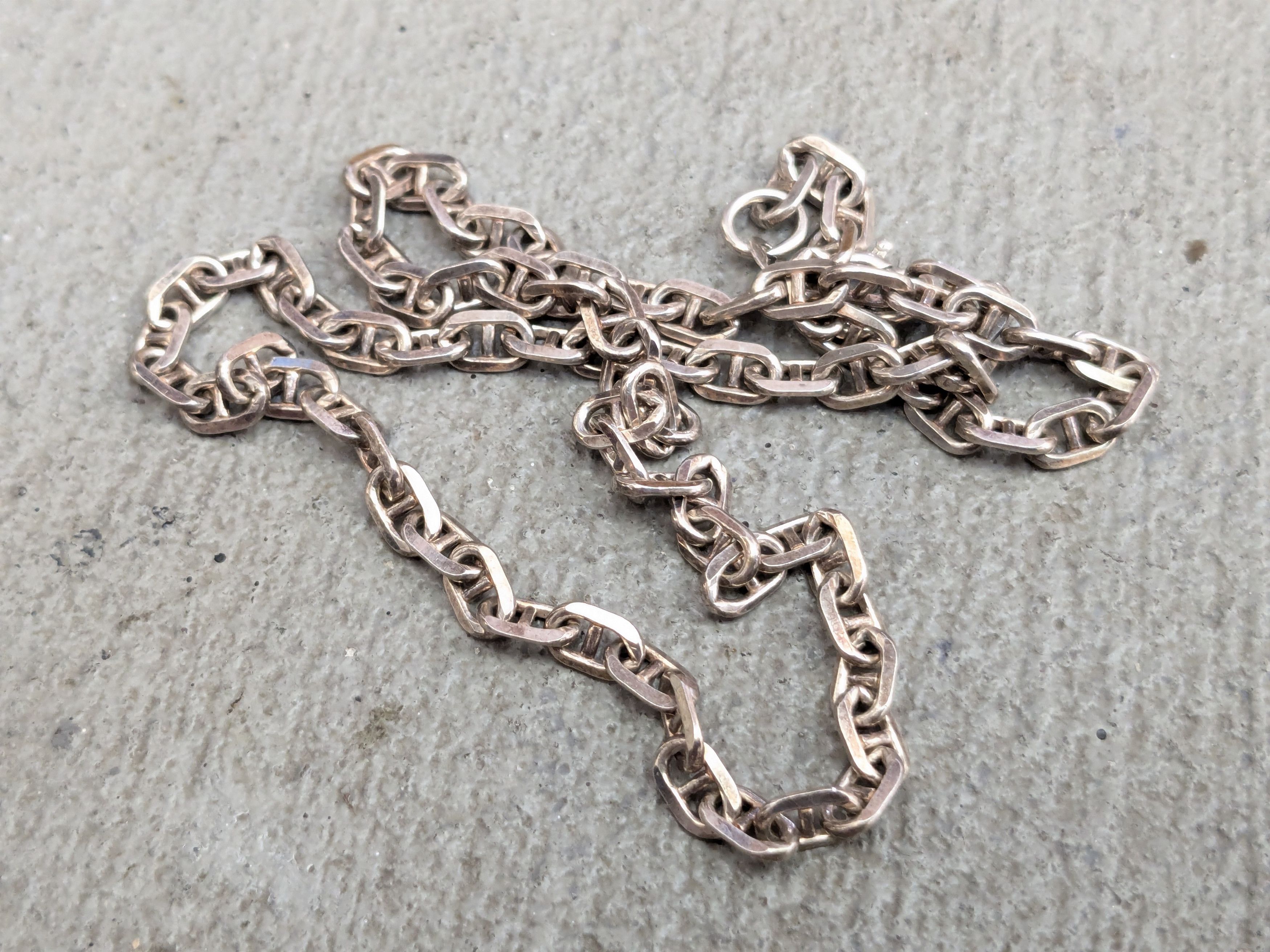 Sterling Silver Vintage Sterling Silver Necklace Mariner Anchor 16" Size ONE SIZE - 11 Thumbnail