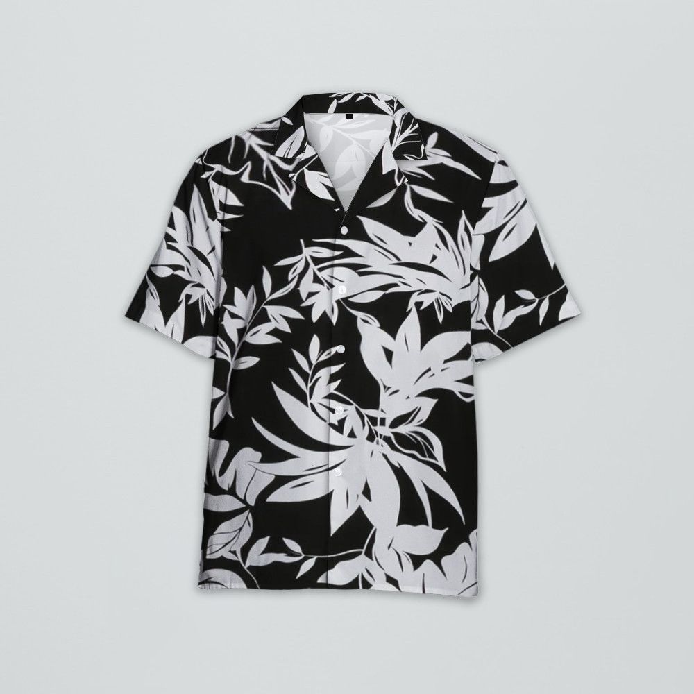 Designer Leaf-Print Camp Shirt – Laid-Back Vibes with Botanical Edge Size US L / EU 52-54 / 3 - 2 Thumbnail