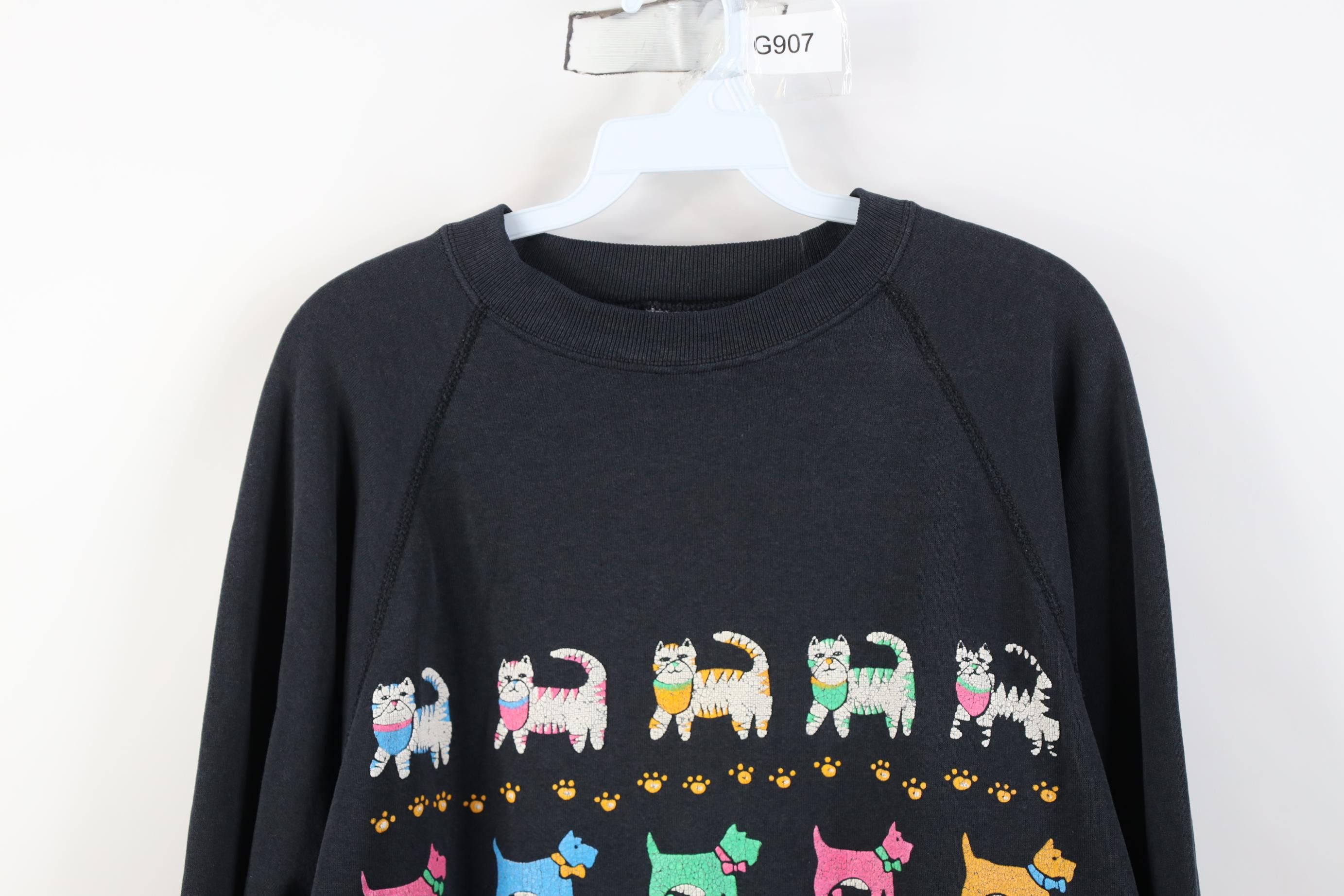 Vintage Vintage 90s Streetwear Cat Kitten Dog Puppy Sweatshirt USA Size ONE SIZE - 2 Thumbnail