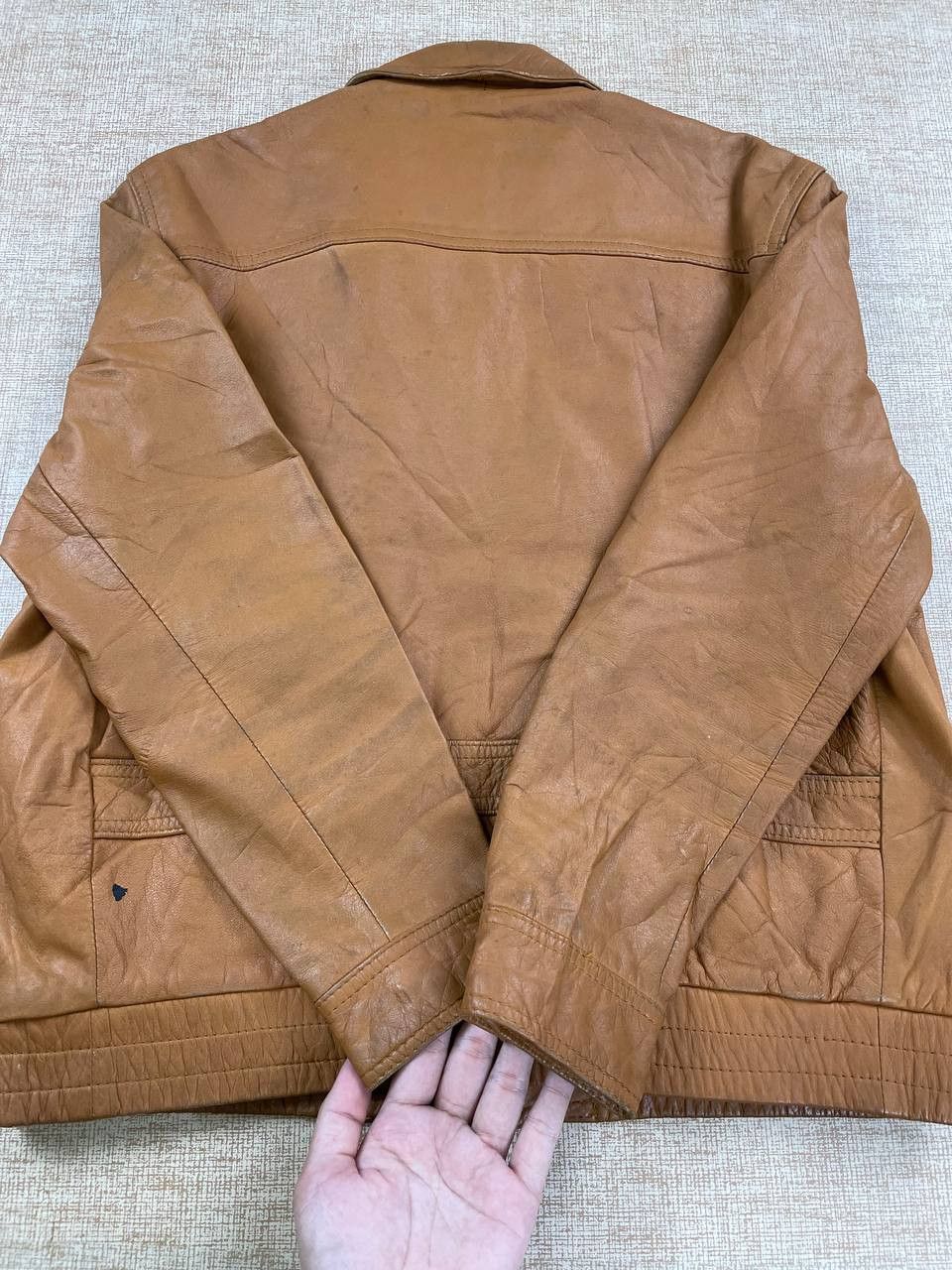 Leather Vintage COLLINS Classic Bomber Leather Jacket Size US M / EU 48-50 / 2 - 7 Thumbnail