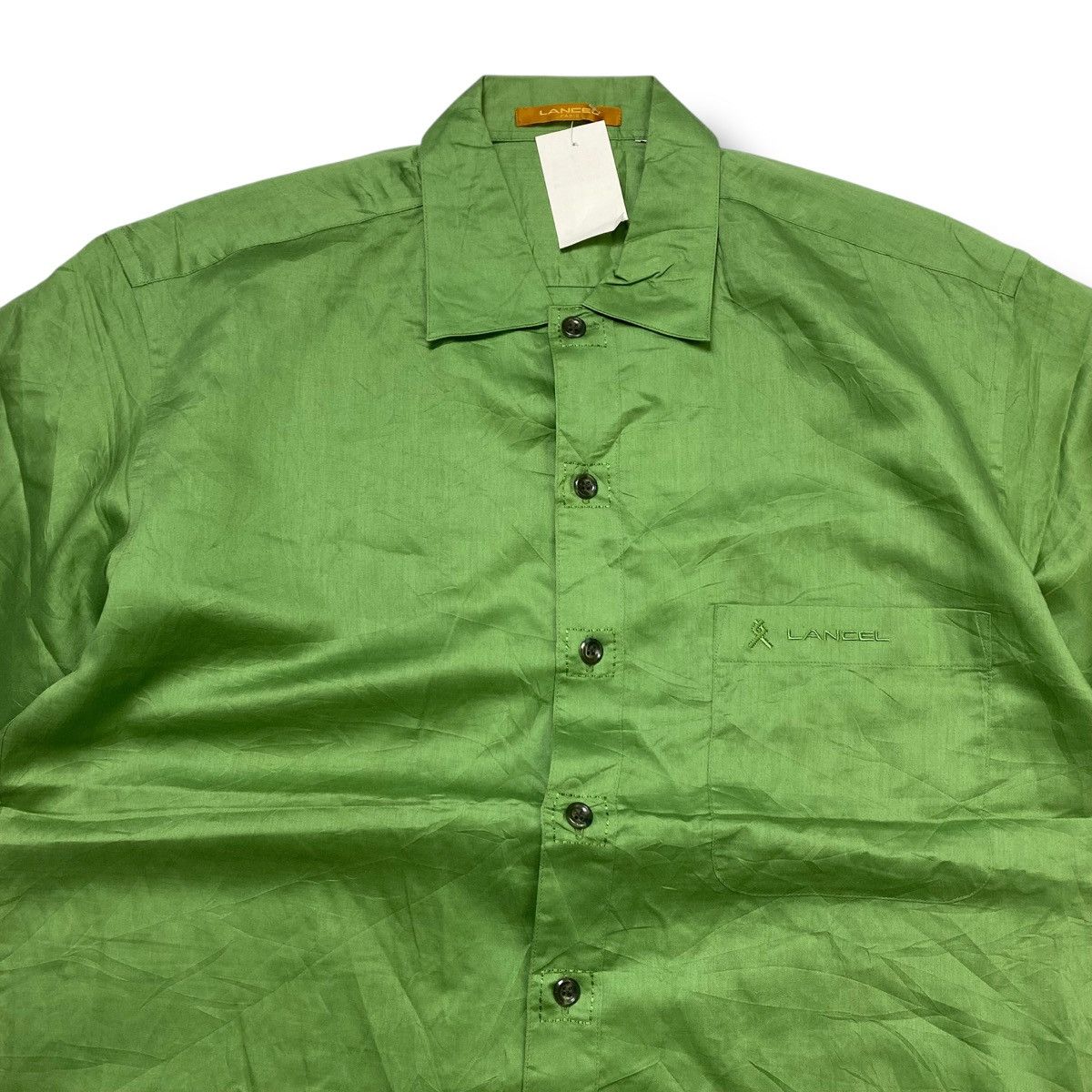 Lancel Lancel Paris logo pocket button shirt green hermes prada Size US L / EU 52-54 / 3 - 4 Thumbnail