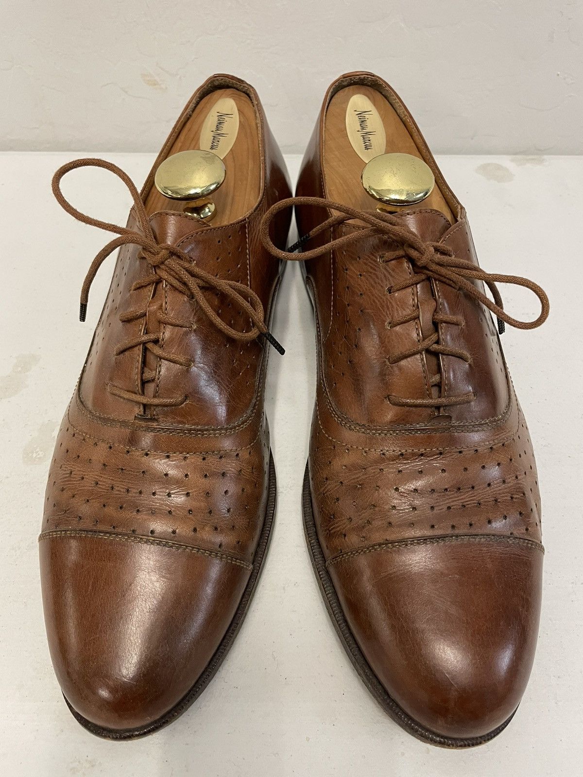 Polo Ralph Lauren × Vintage Perforated Leather Cap Toe Oxfords Size US 9 / EU 42 - 1 Thumbnail