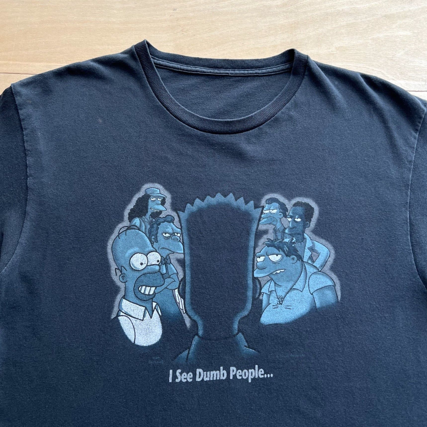 Vintage VINTAGE The Simpsons I See Dumb People Shirt L Black Crew Neck Short Sleeve Cotton Logo Graphic Print 90s Mens T-Shirt Size US L / EU 52-54 / 3 - 3 Thumbnail