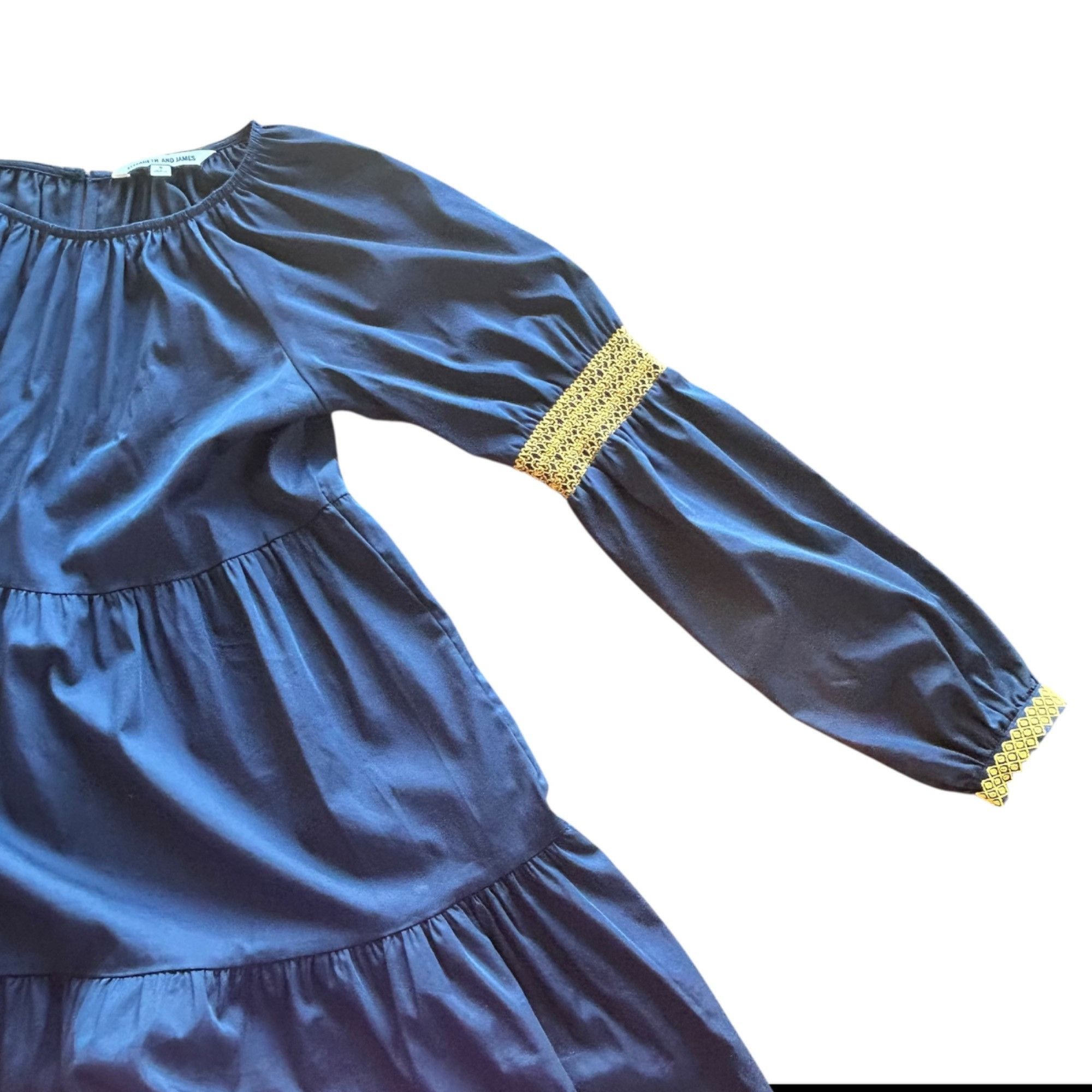 Elizabeth and James Elizabeth And James Navy Boho Smocked Babydoll Dress S Size S / US 4 / IT 40 - 5 Thumbnail