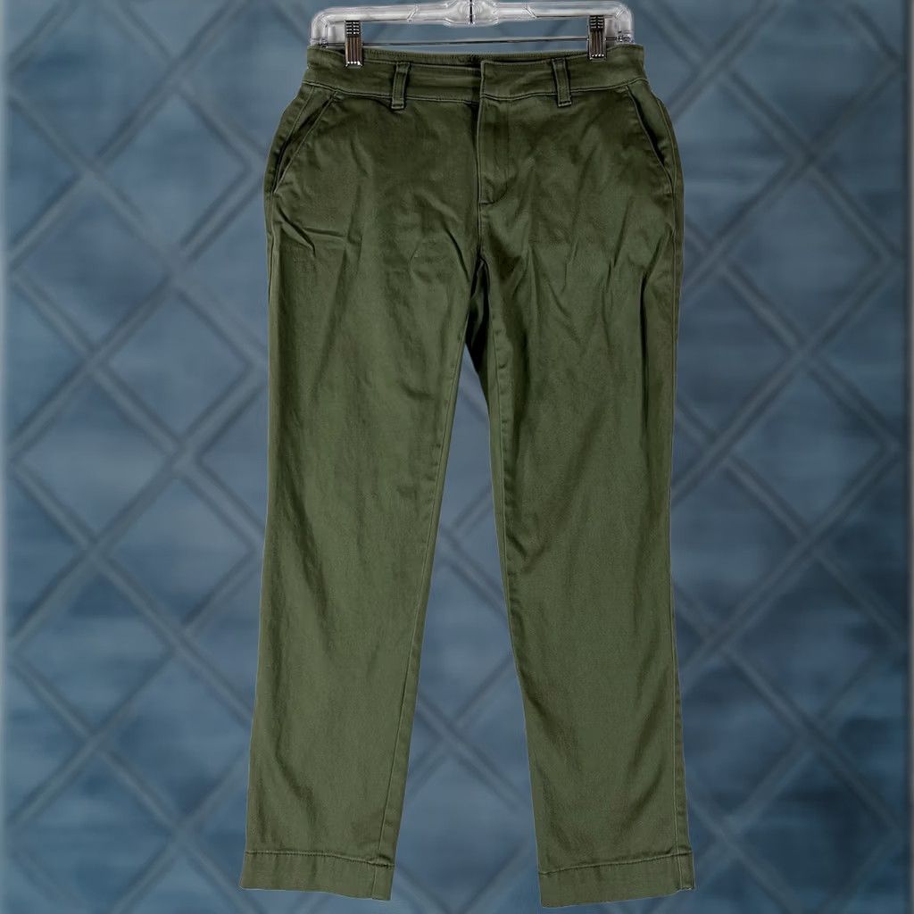 Banana Republic Banana Republic City Chino Pants Womens 4 Green Cropped Workwear Stretch Twill Cotton Blend Viscose Spandex Size 27" / US 4 / IT 40 - 1 Thumbnail
