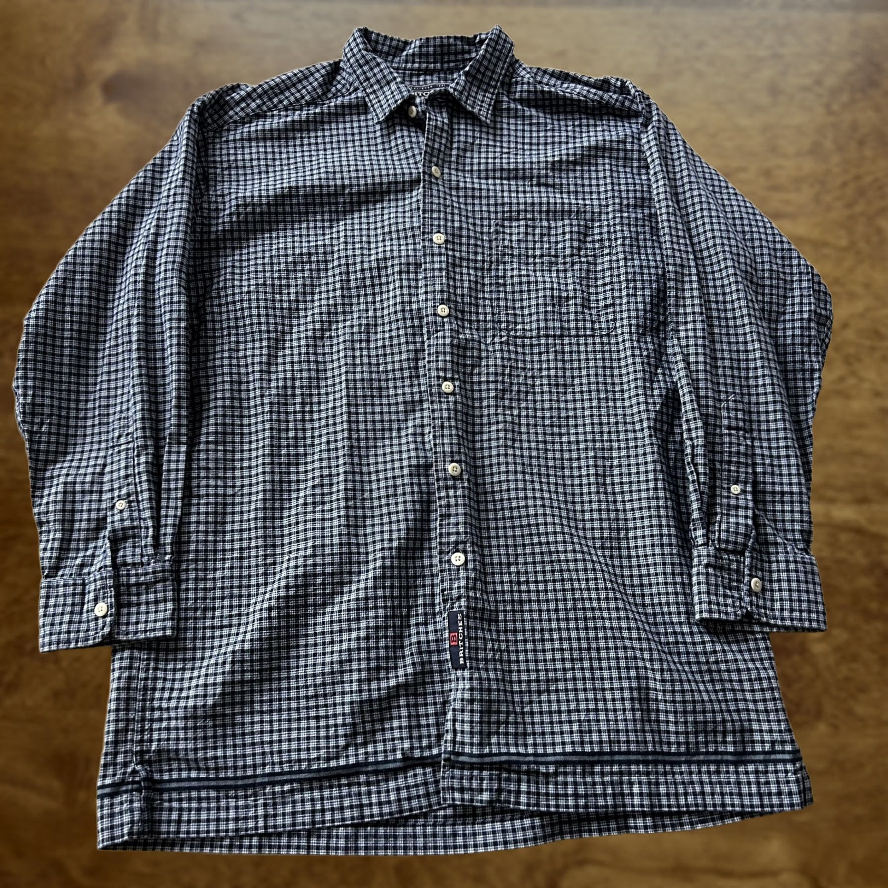 Greats Britches Great Outdoors Shirt Mens XL Blue Check Long Sleeve Button Up Casual Size US XL / EU 56 / 4 - 1 Thumbnail