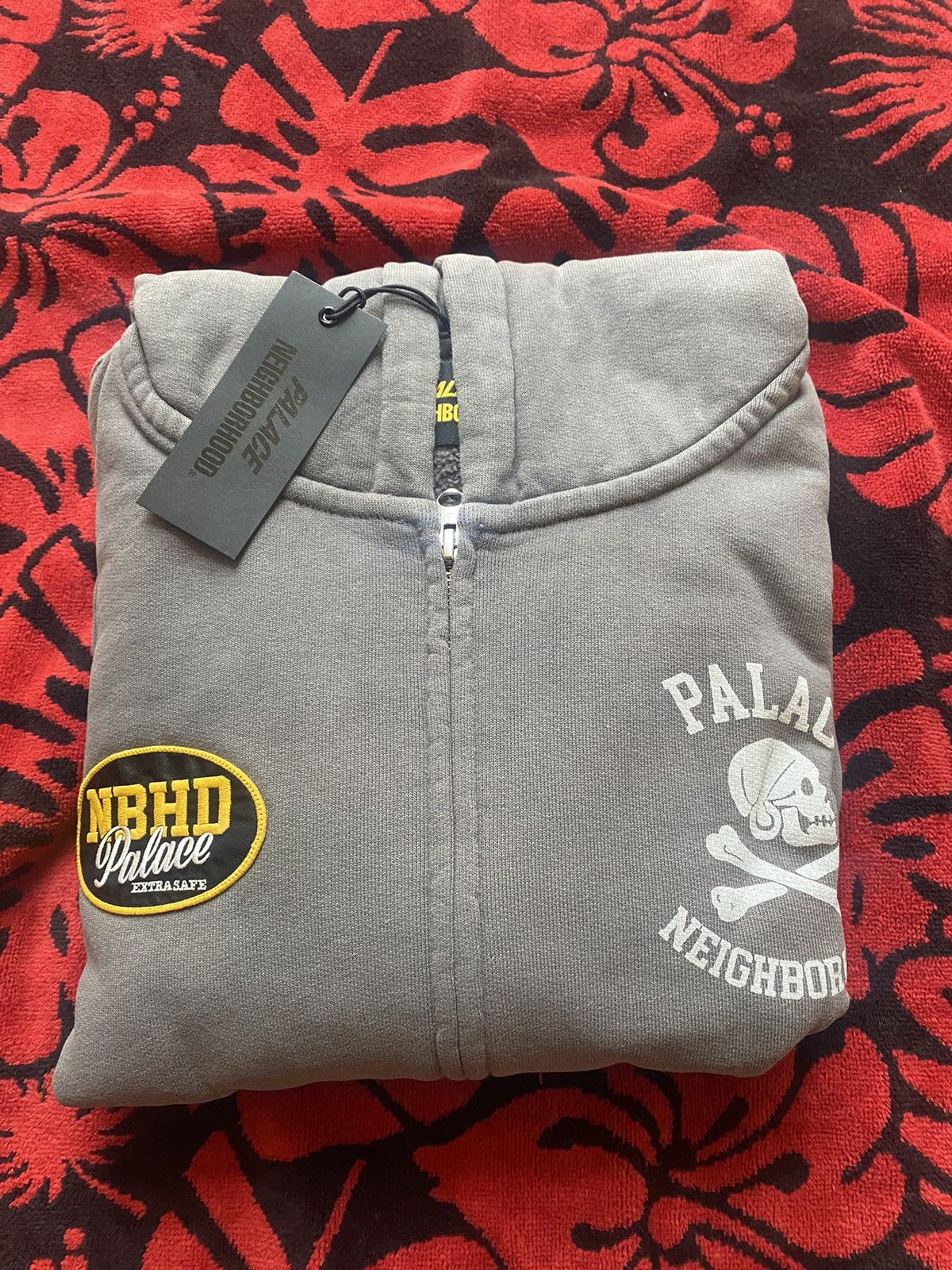 Palace Neighborhood Skull Zip Up Hood Charcoal Large