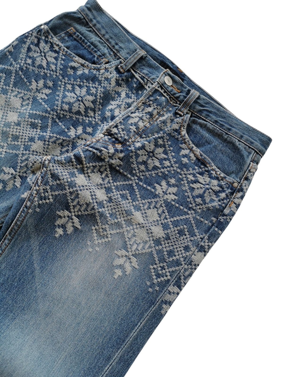 Iroquois Japan Japanese Brand Iroquois Slim Jeans Damask Pattern - 30x43 Size US 30 / EU 46 - 8 Thumbnail