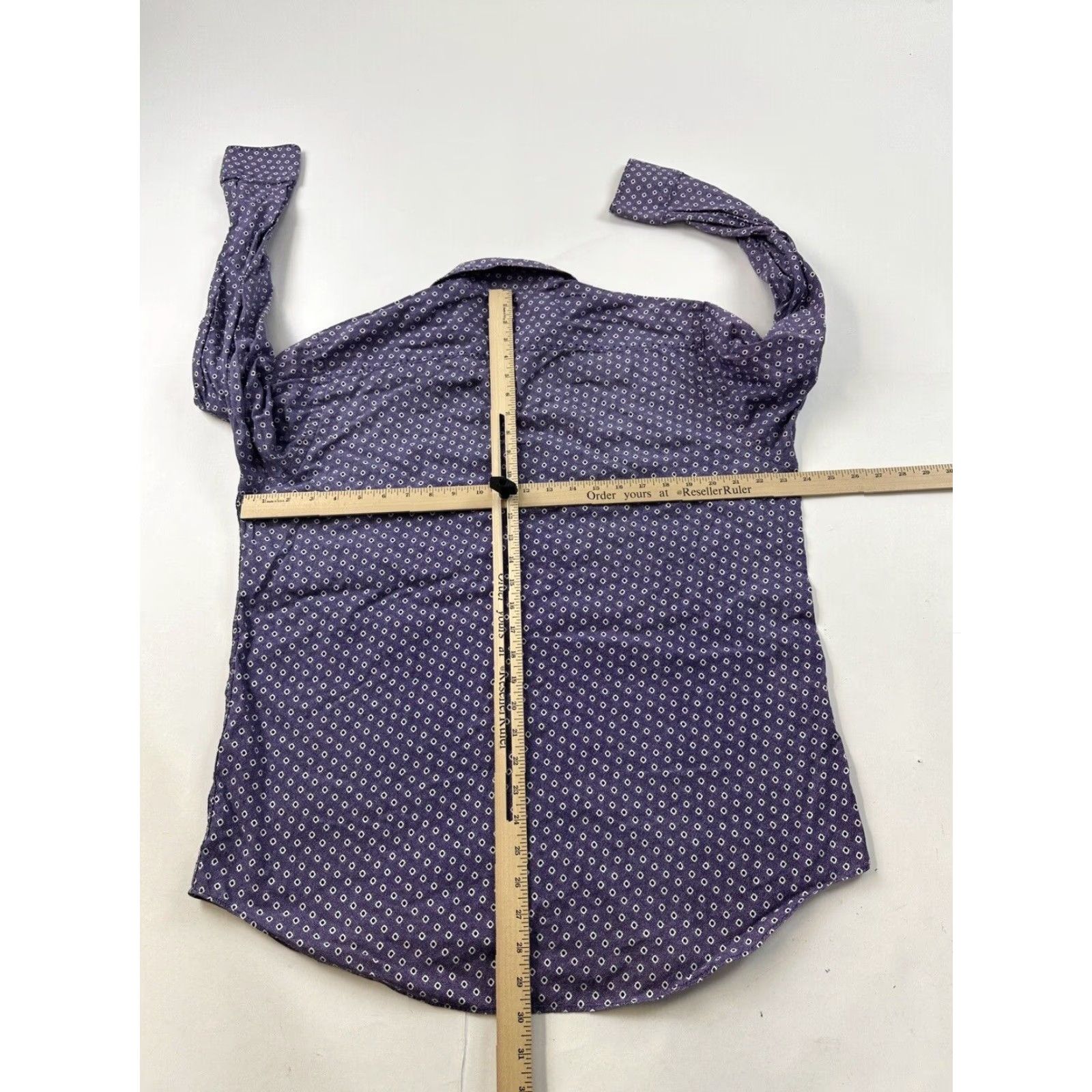 BUGATCHI Bugatchi Shirt Men’s Large Purple Polka Dots Button Up Uomo Size US M / EU 48-50 / 2 - 4 Thumbnail