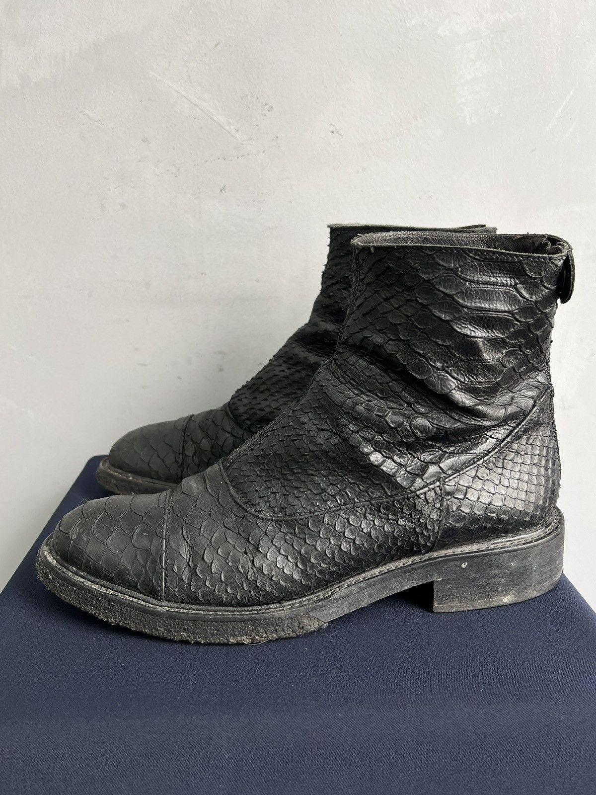 Hedi Slimane Python leather snake ankle y2k boots hedi slimane style Size US 7 / EU 40 - 1 Thumbnail