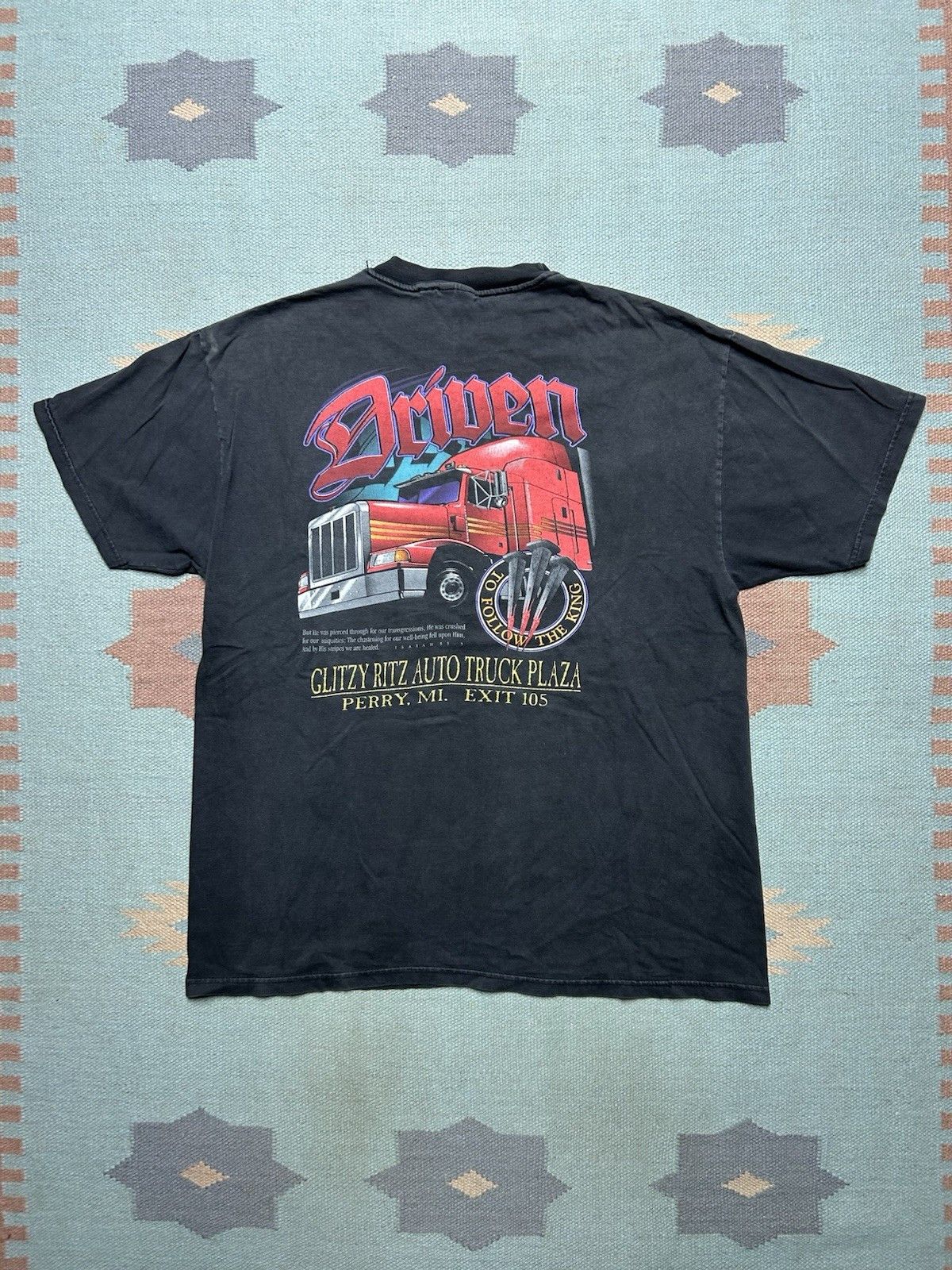 Vintage t shirt driven to follow the king Jesus tee trucker faded XL Size US XL / EU 56 / 4 - 1 Thumbnail