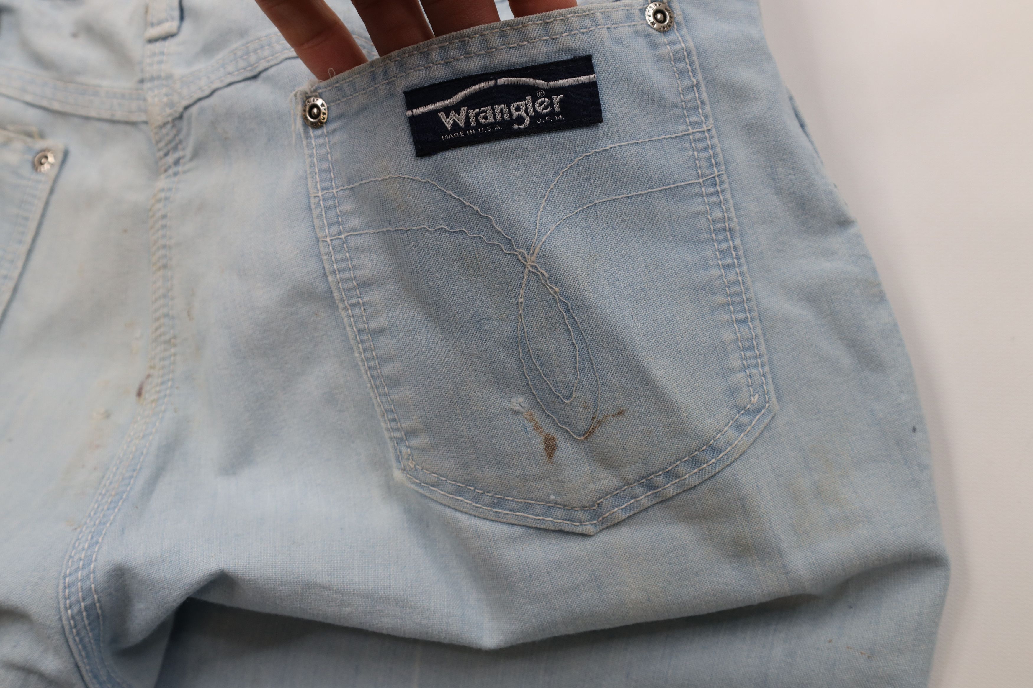 Wrangler Vintage 70s Wrangler Thin Bell Bottoms Jeans Blue USA Size US 36 / EU 52 - 15 Thumbnail
