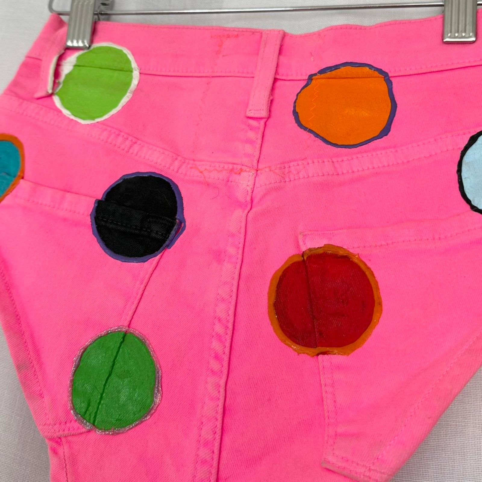 Other ✧ neon polka dot denim micro shorts ⋆ zig zag goods ✧ Size 24" / US 00 / IT 34 - 5 Thumbnail