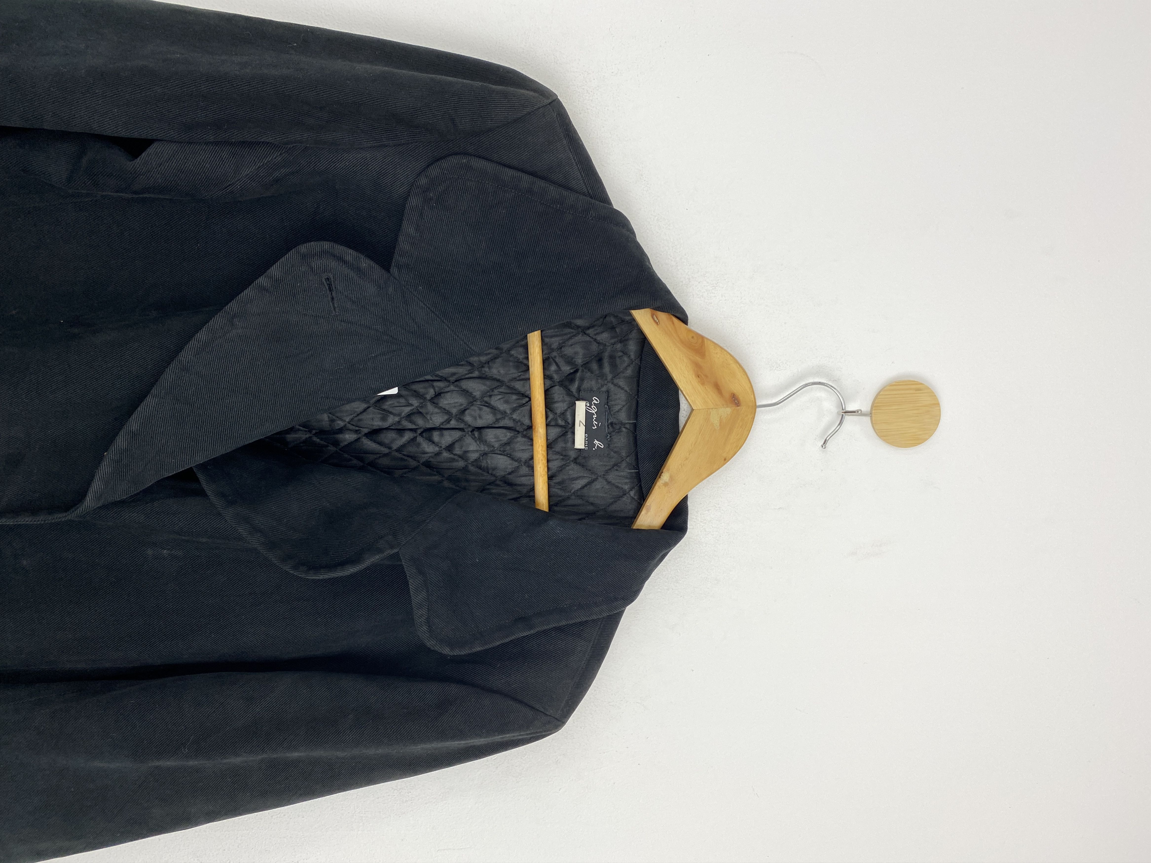 agnes b. Agnes B Paris Long Coat Black Made in France MJ0106Z Size US M / EU 48-50 / 2 - 2 Thumbnail