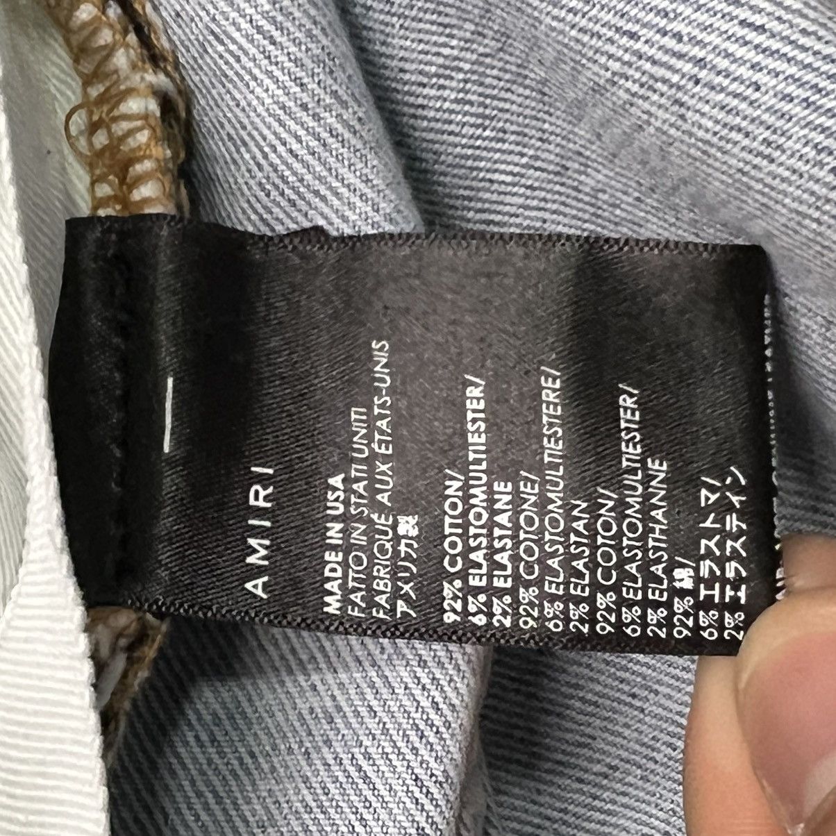 Amiri Amiri MX1 White Cracked Leather Patch Jeans Clay Indigo Size US 36 / EU 52 - 7 Thumbnail