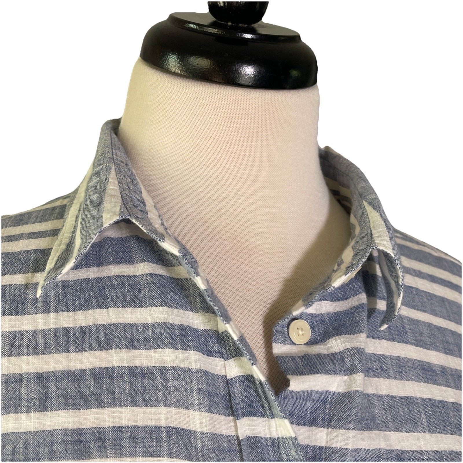 J.Crew J. Crew Blue & White Stripe L/S Button Down Shirt Size M Size M / US 6-8 / IT 42-44 - 2 Thumbnail