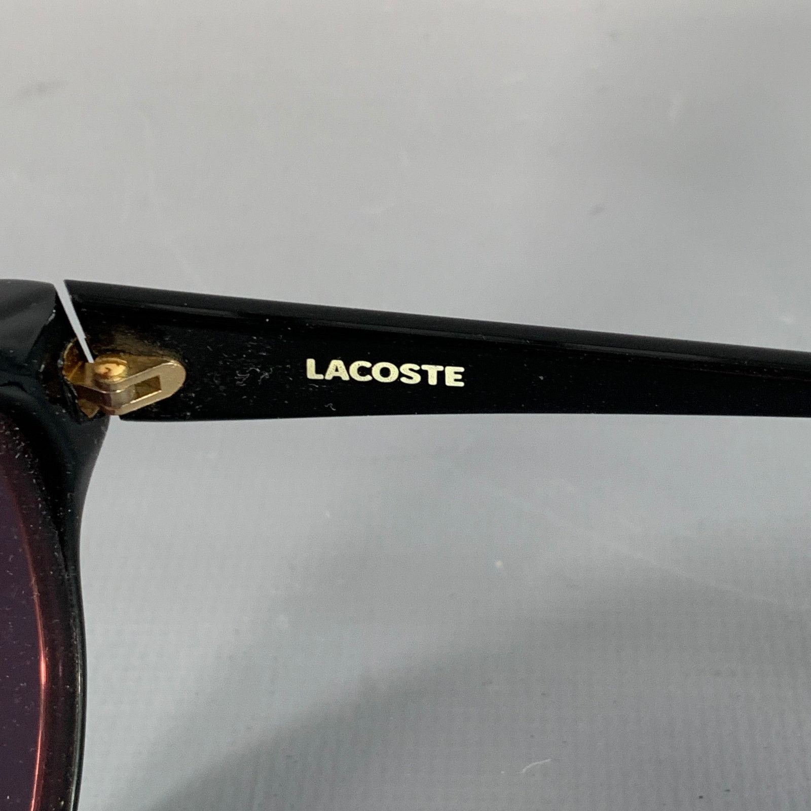 Lacoste LACOSTE Black Gold Acetate Round Sunglasses Size ONE SIZE - 6 Thumbnail